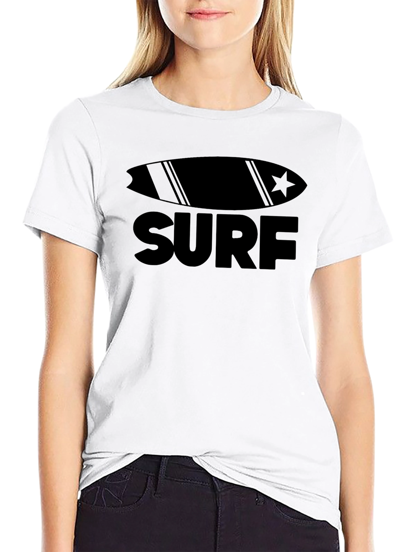 Surfboard Graphic Black T-Shirt