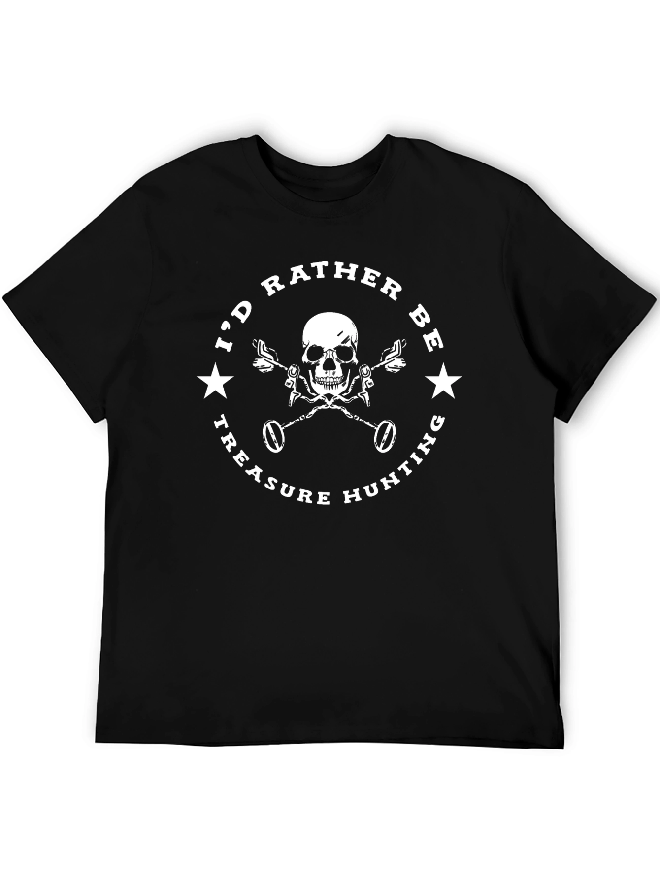 Treasure Hunting Skull Graphic T-Shirt
