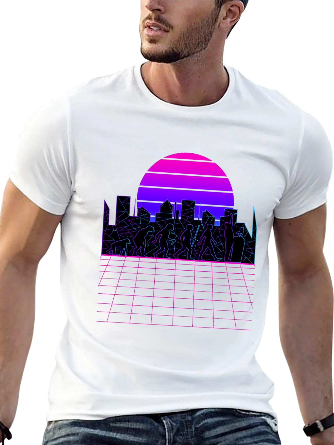 Retro Evolution T-Shirt - Synthwave Design