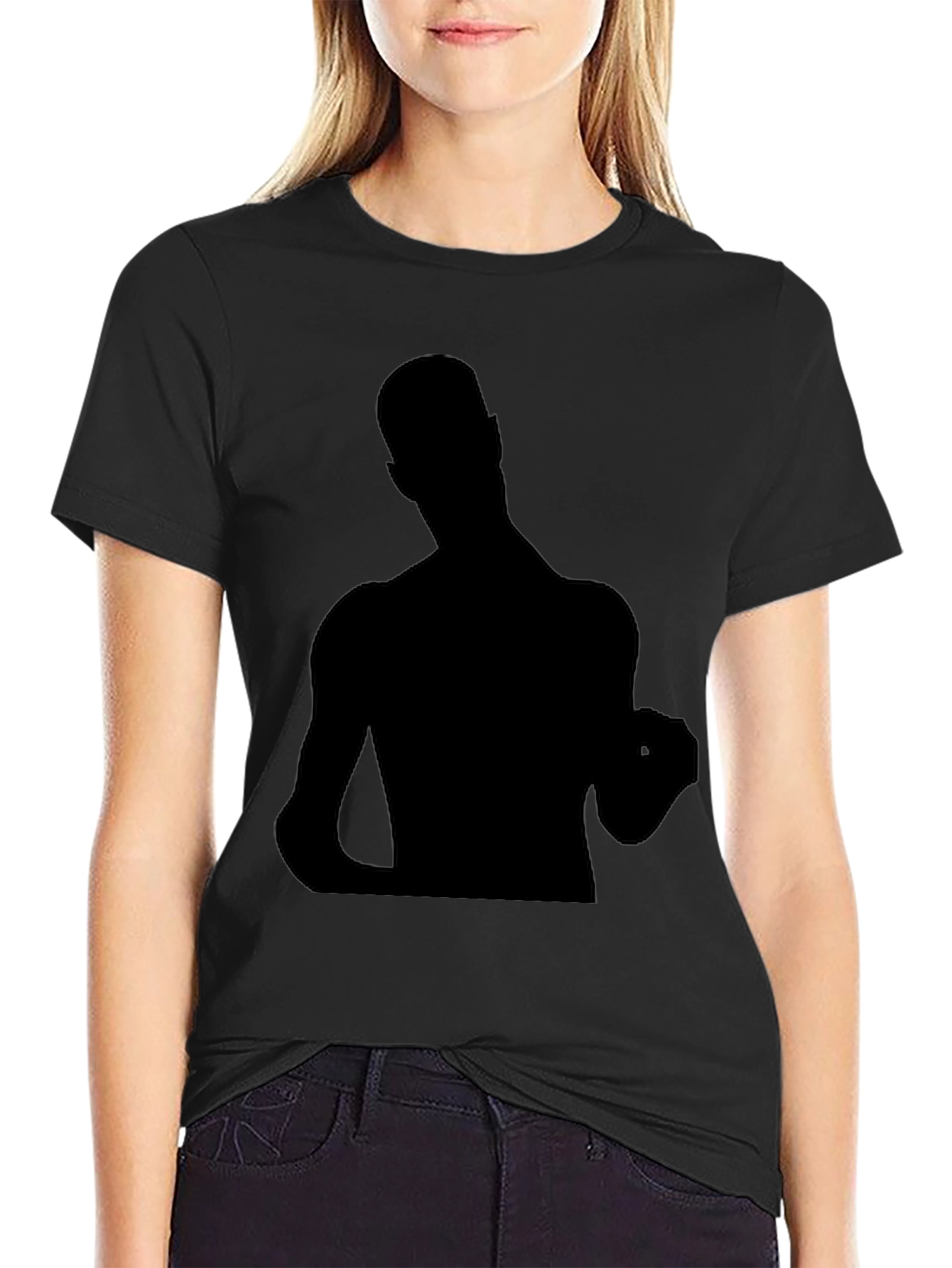 Bold Silhouette Graphic Tee - Black