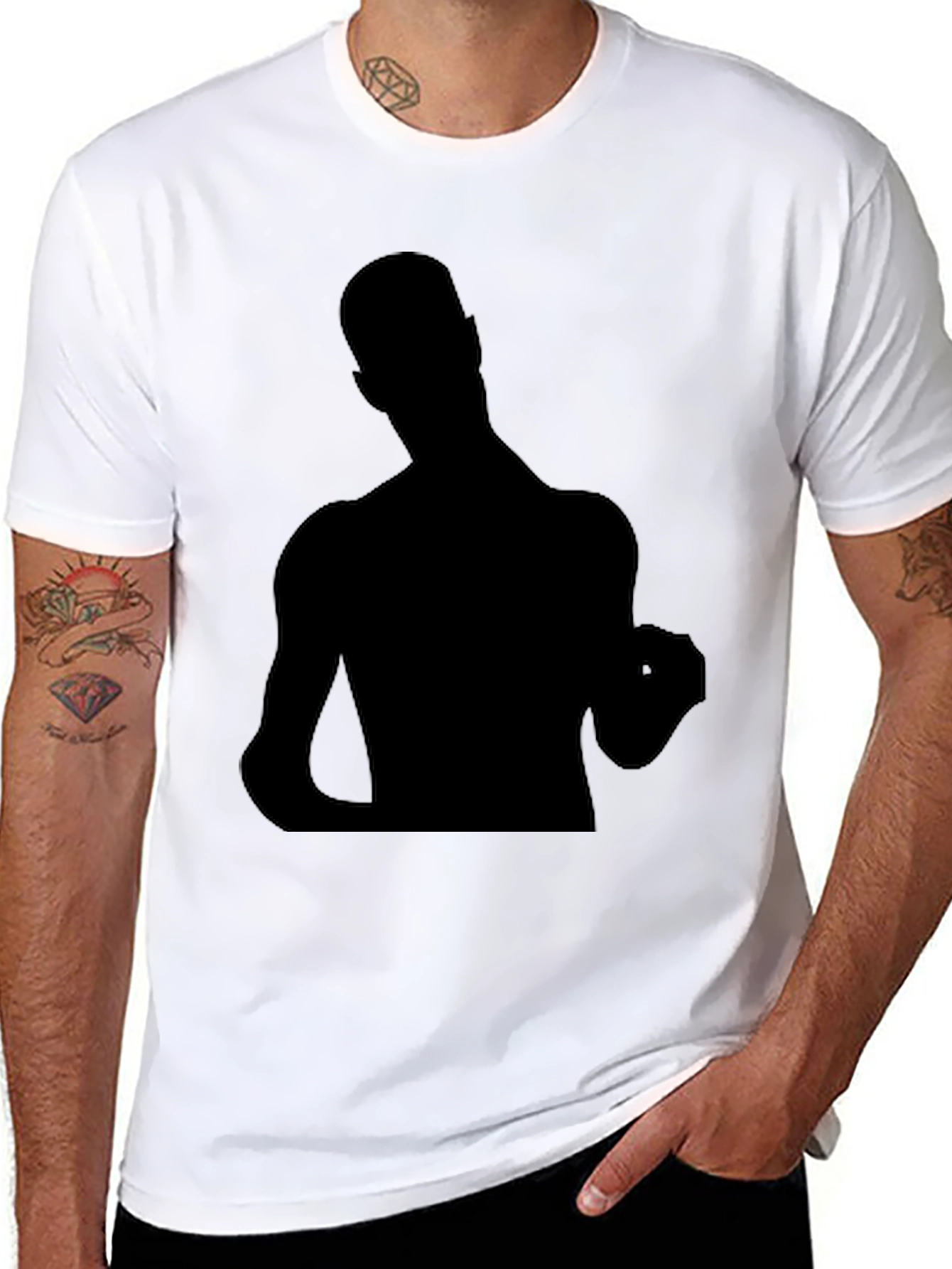 Bold Silhouette Graphic Tee - Black