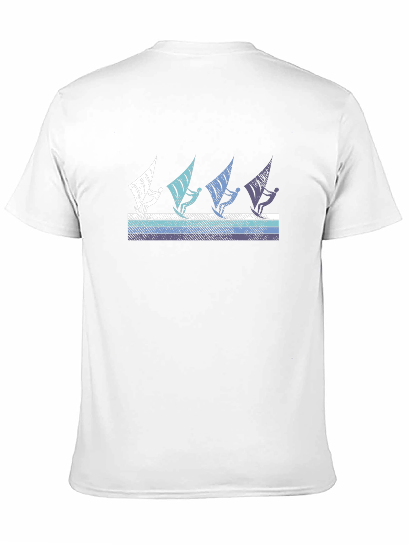 Windsurfing Graphic Tee - Black Cotton T-Shirt