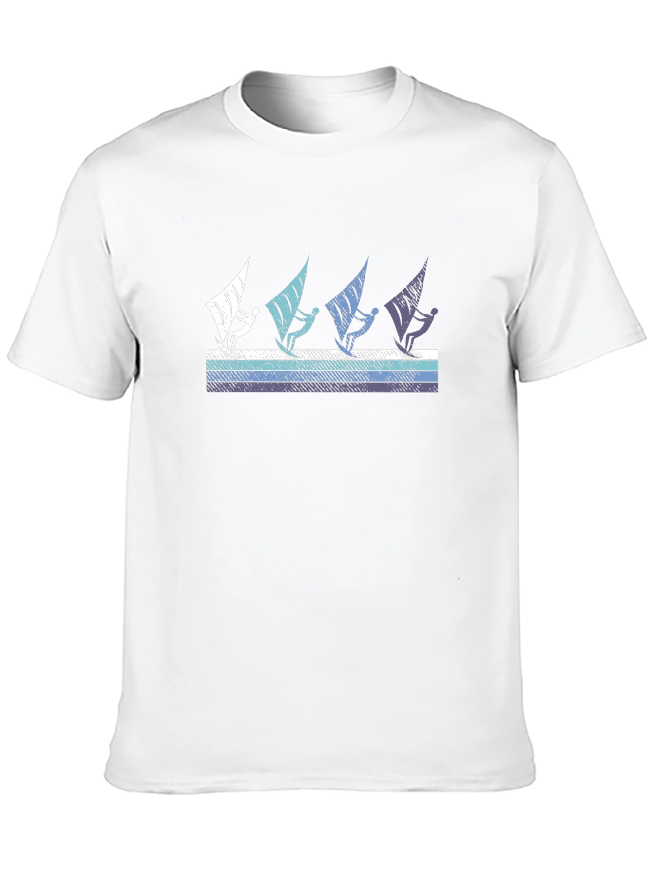 Windsurfing Graphic Tee - Black Cotton T-Shirt