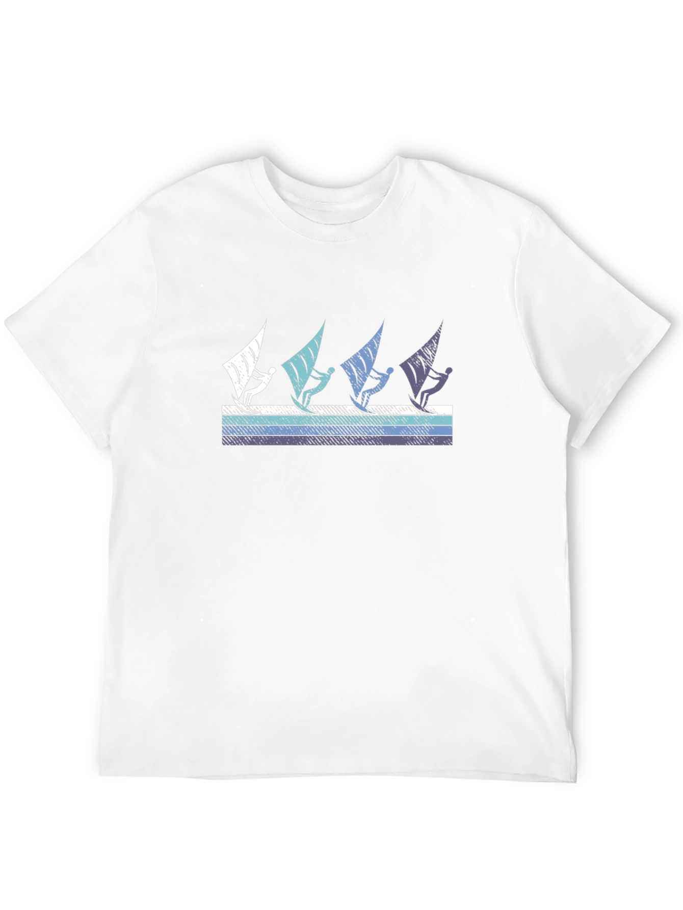 Windsurfing Graphic Tee - Black Cotton T-Shirt