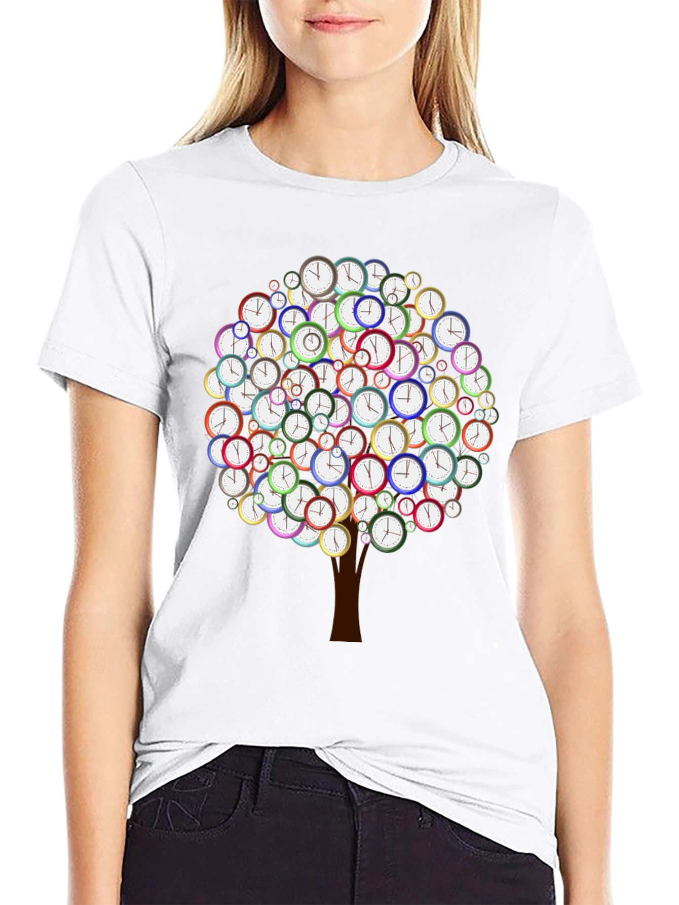 Time Tree Graphic Tee - Quirky Clock Design