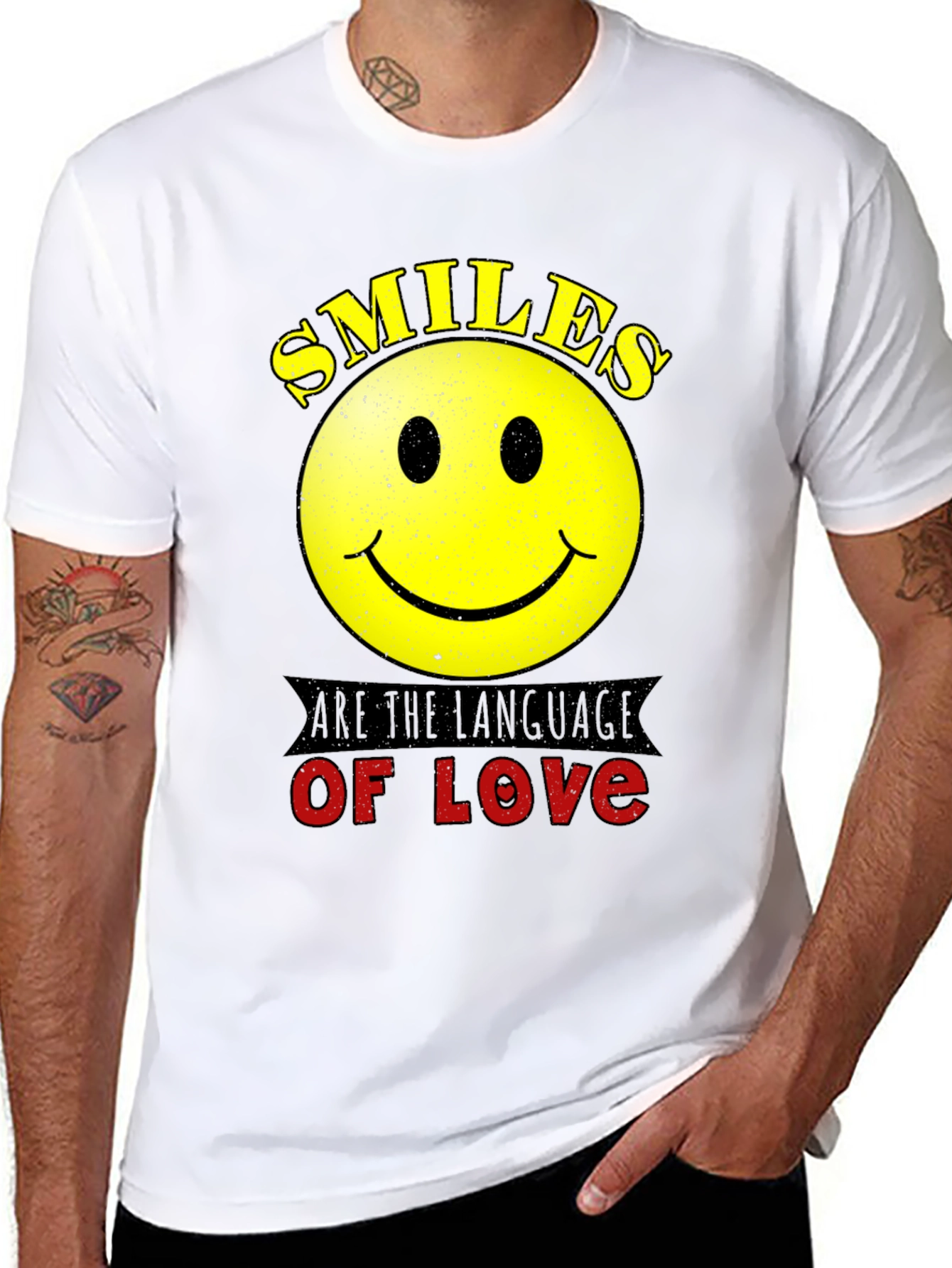 Smiles are the Language of Love Black T-Shirt