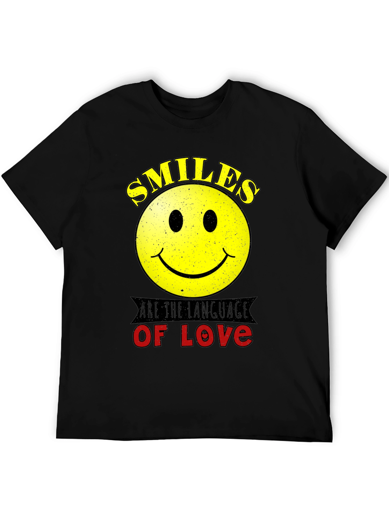 Smiles are the Language of Love Black T-Shirt