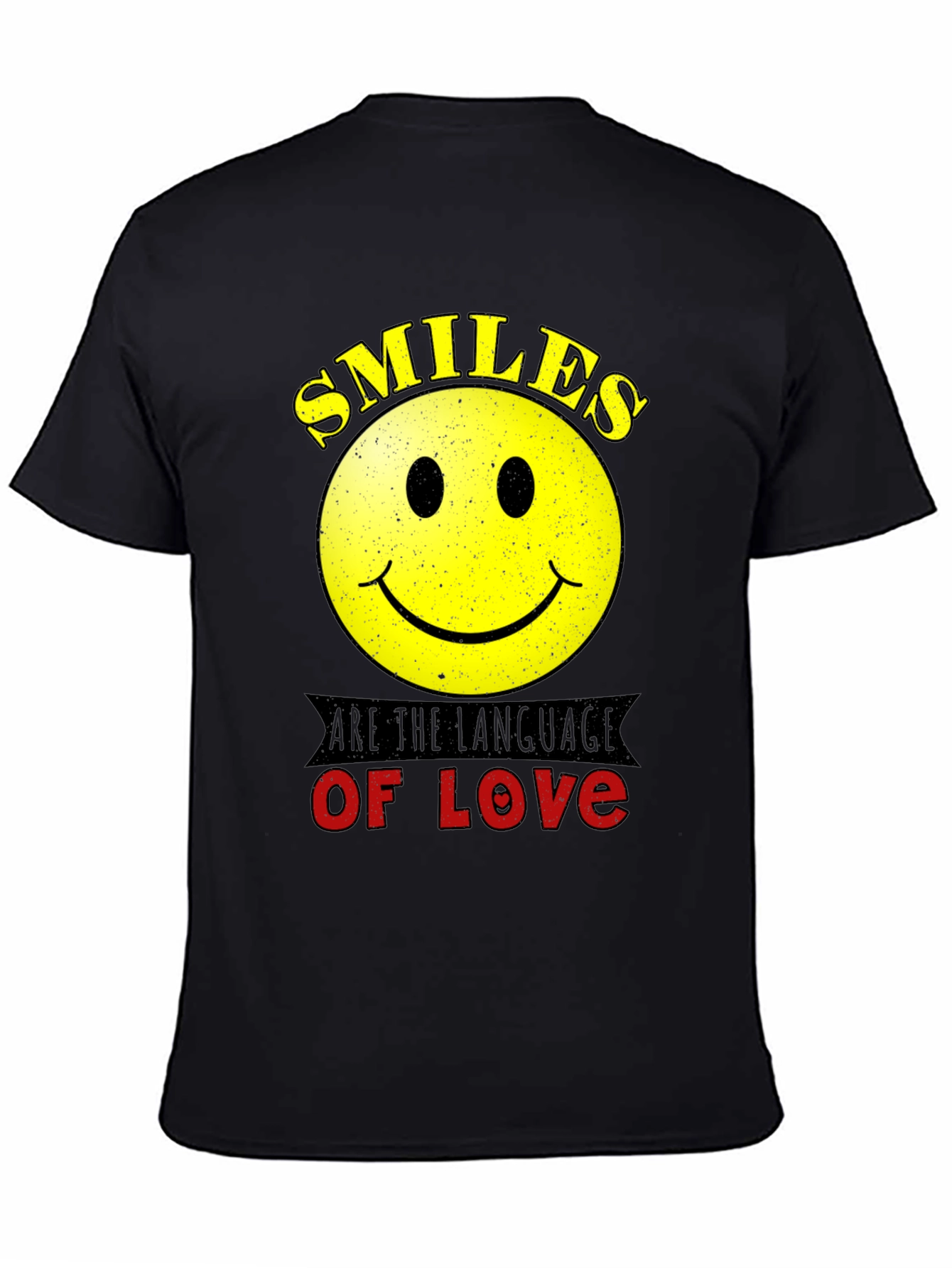 Smiles are the Language of Love Black T-Shirt