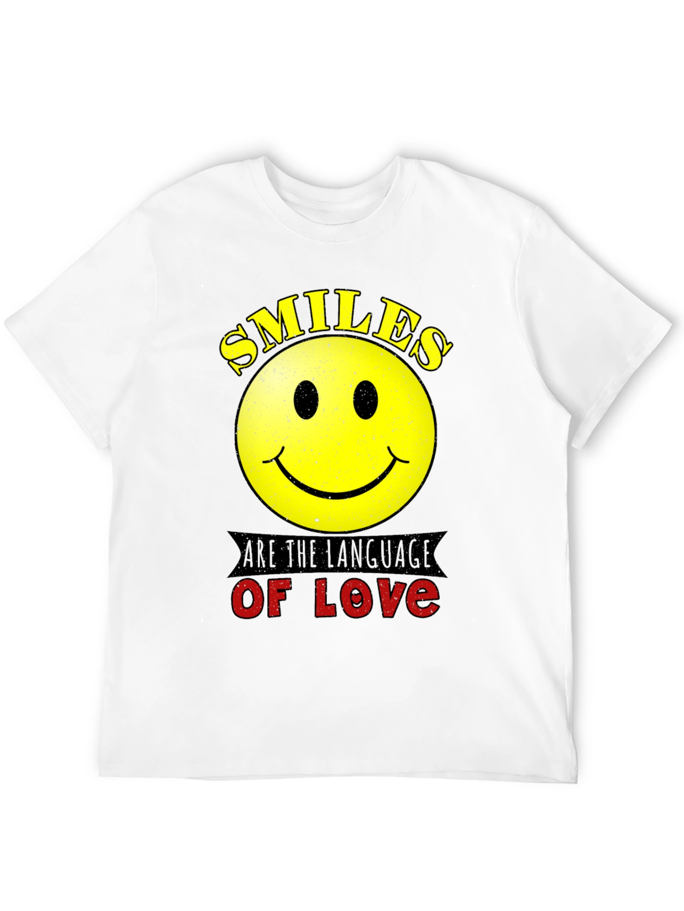 Smiles are the Language of Love Black T-Shirt