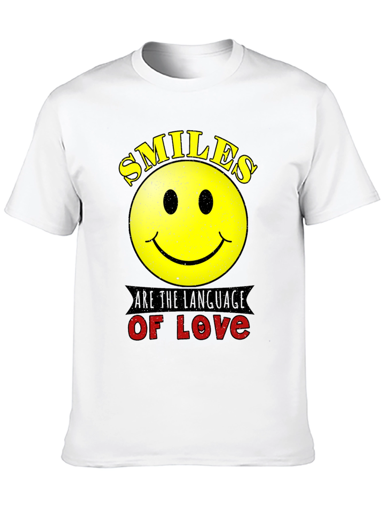 Smiles are the Language of Love Black T-Shirt