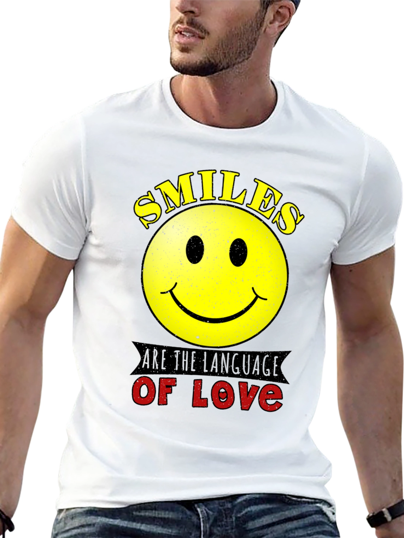 Smiles are the Language of Love Black T-Shirt