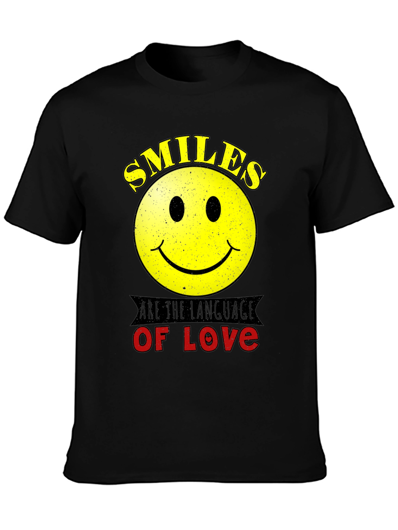 Smiles are the Language of Love Black T-Shirt
