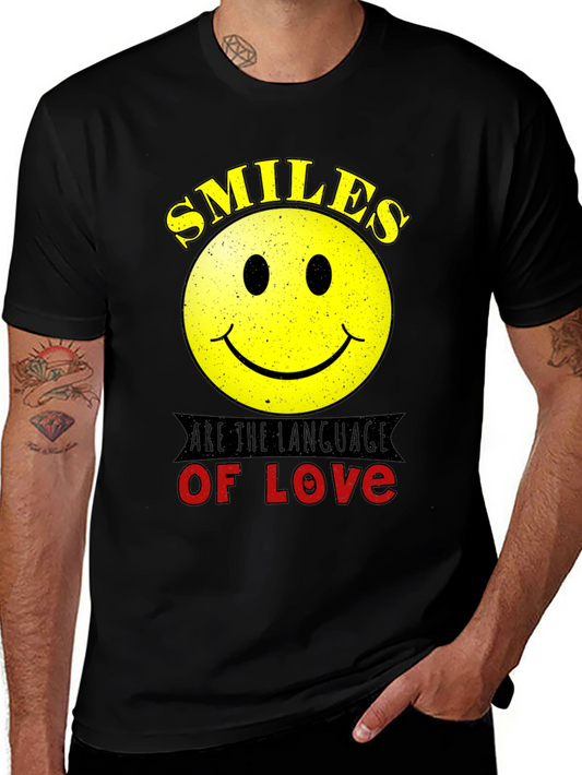 Smiles are the Language of Love Black T-Shirt