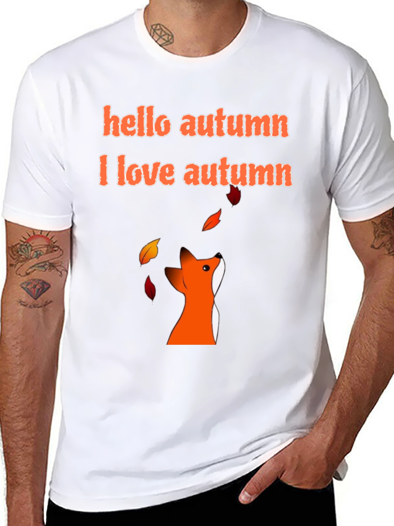 Autumn Fox Graphic Tee - Hello Autumn T-Shirt