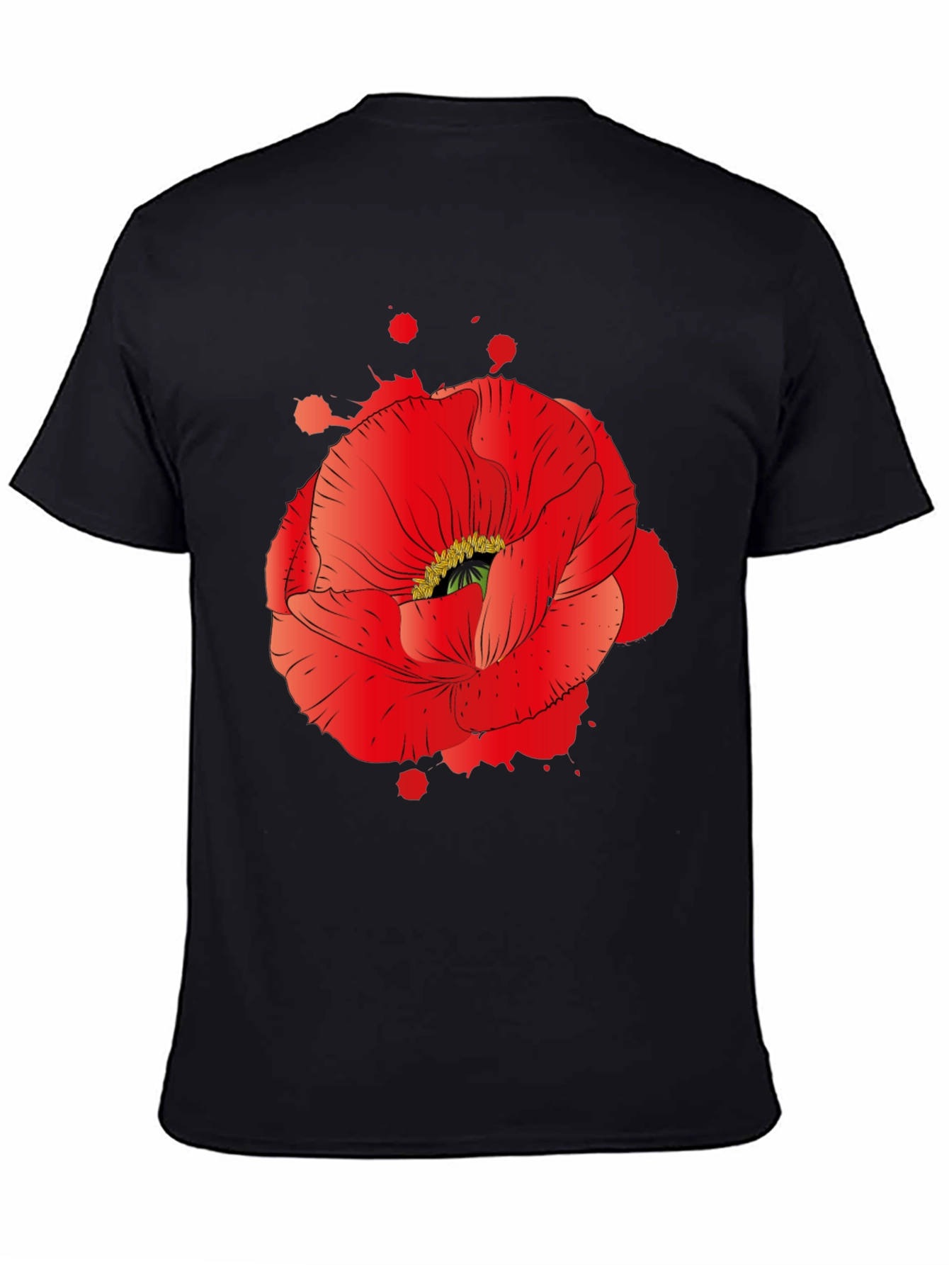Red Poppy Graphic Print T-Shirt