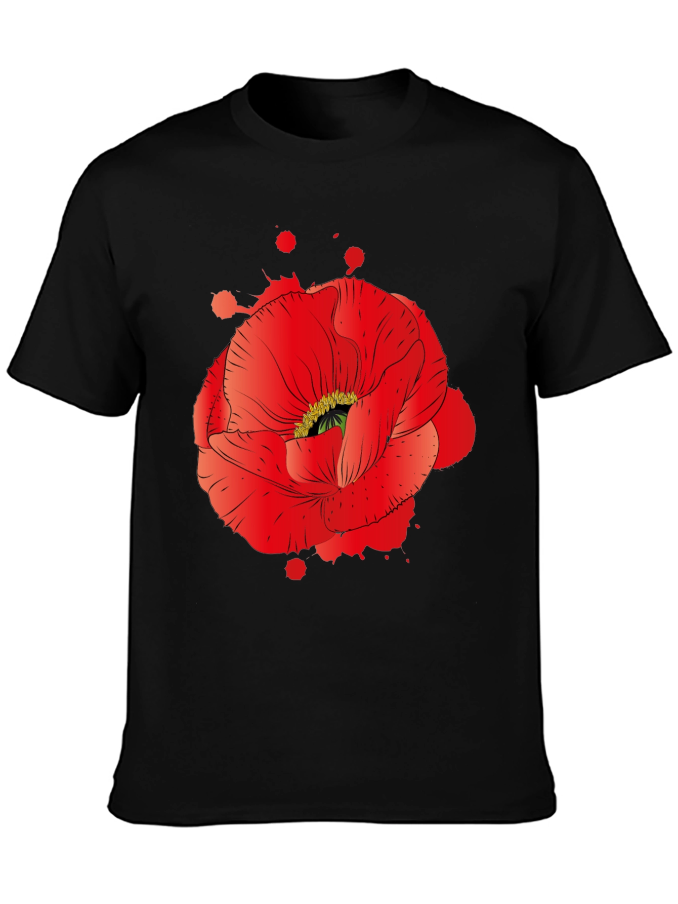 Red Poppy Graphic Print T-Shirt