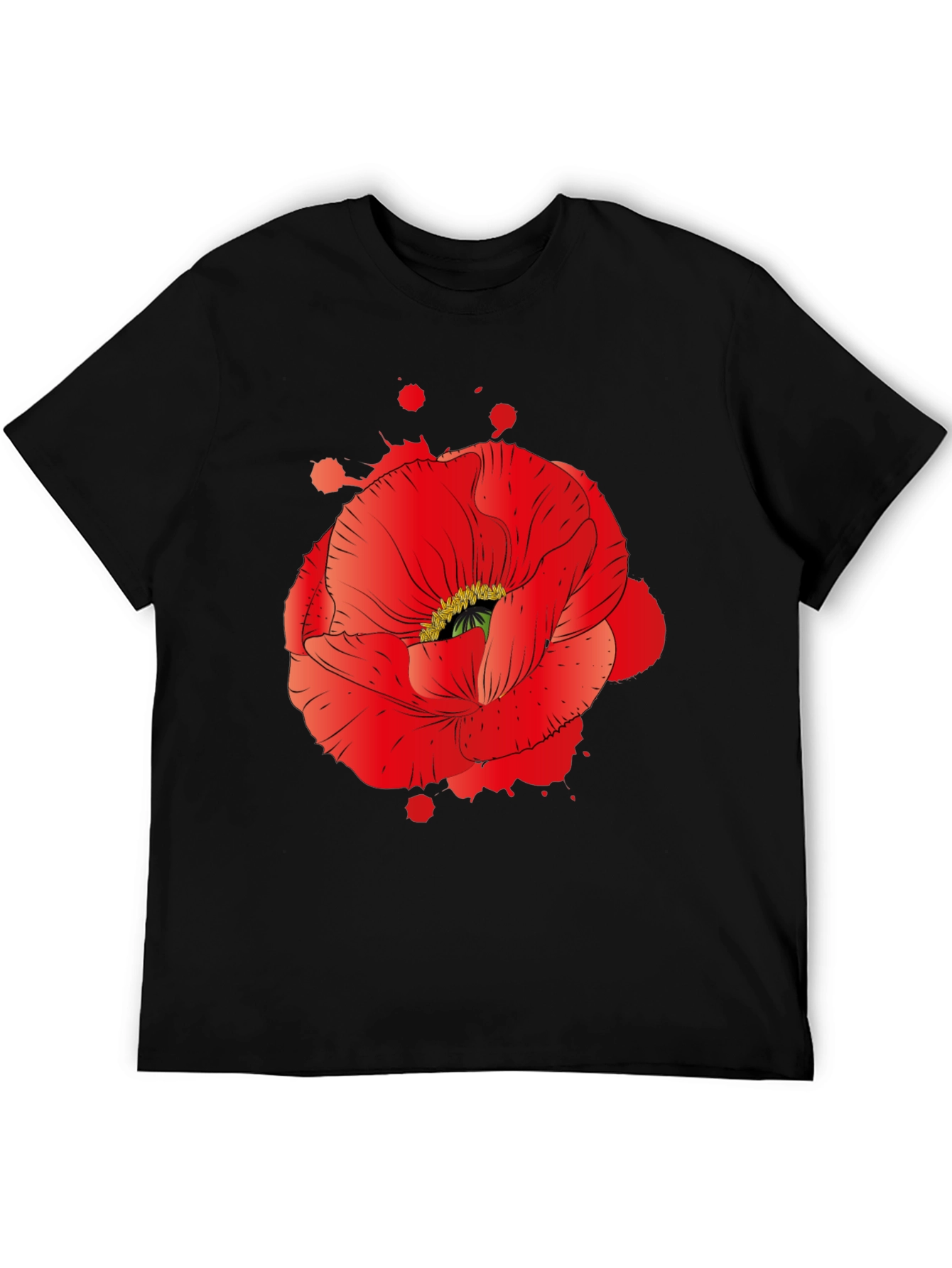 Red Poppy Graphic Print T-Shirt