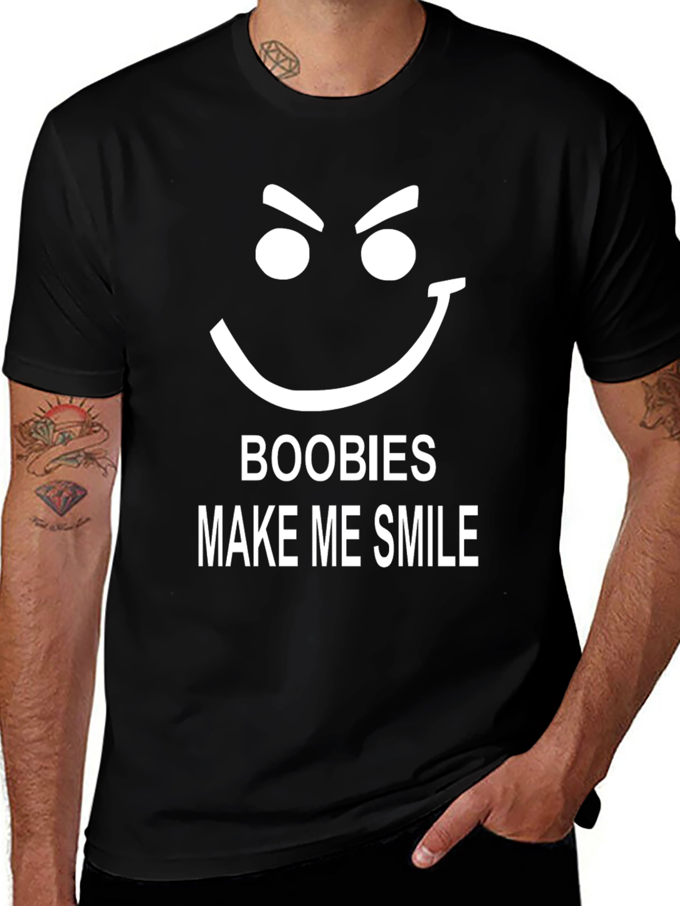 Boobies Make Me Smile Graphic Tee