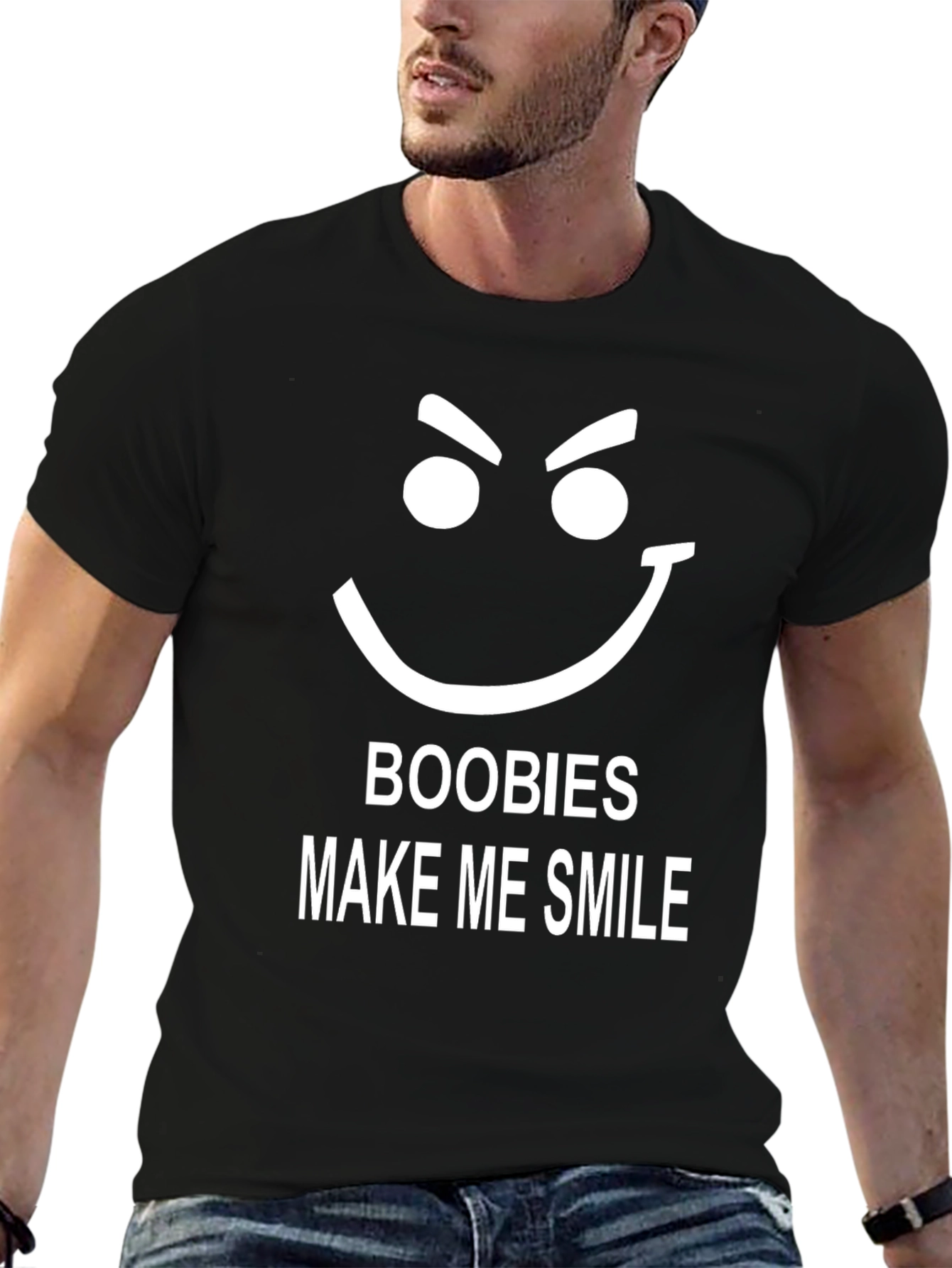 Boobies Make Me Smile Graphic Tee