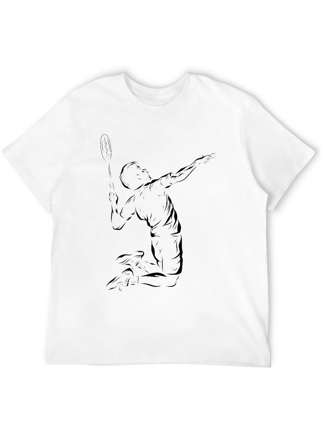 Badminton Player Graphic Tee - Black Cotton