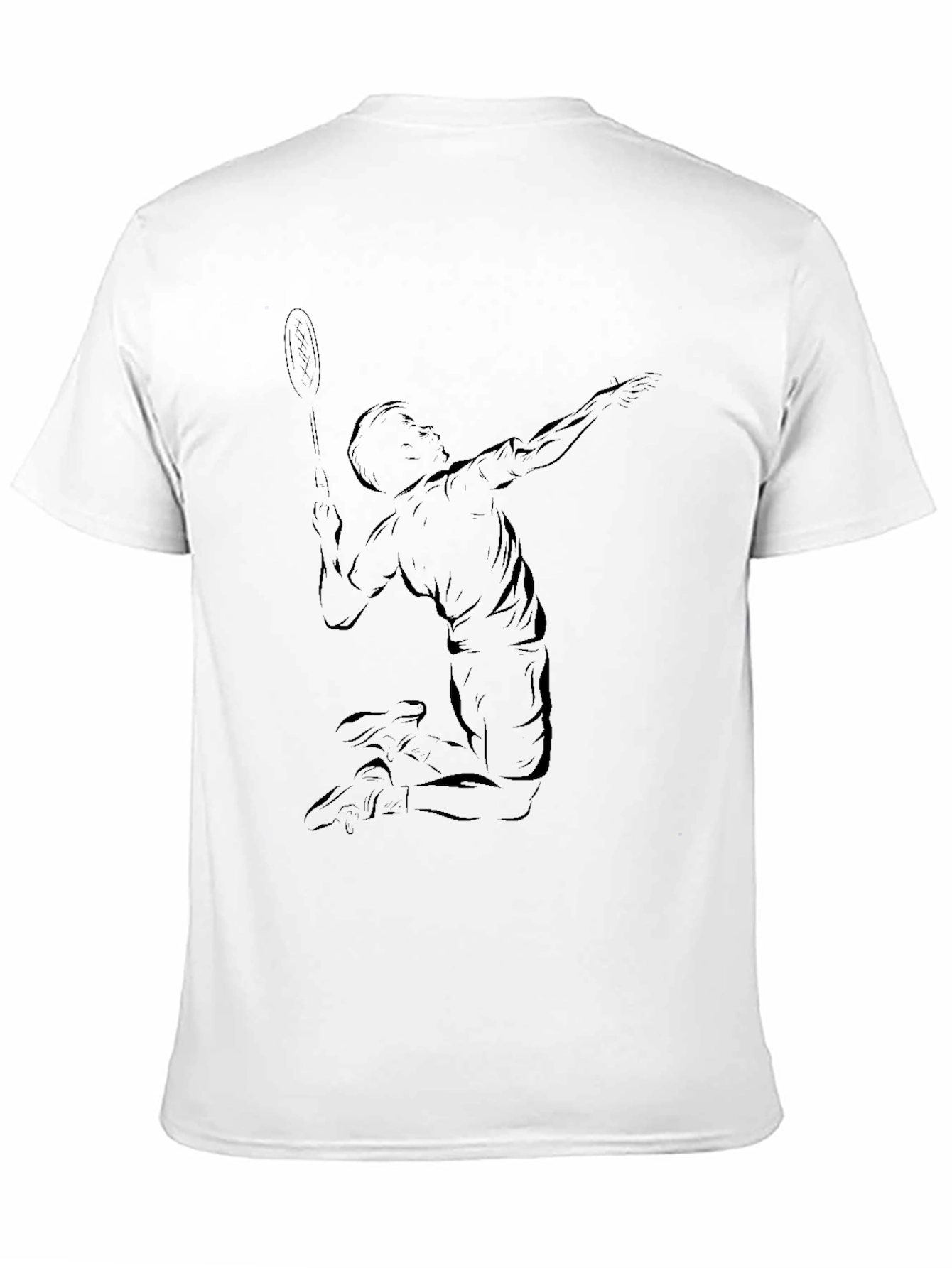 Badminton Player Graphic Tee - Black Cotton