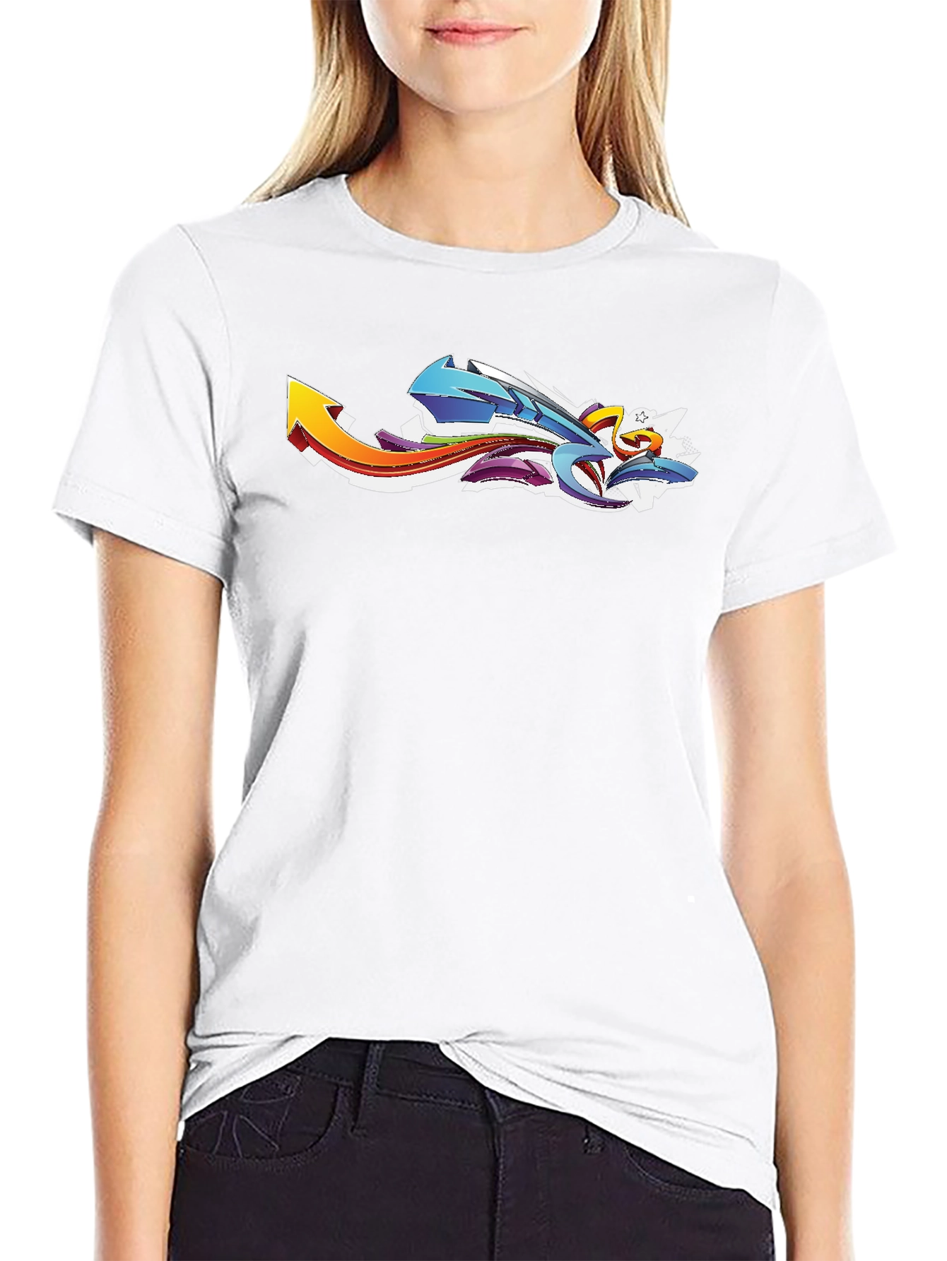 Abstract Graffiti Graphic Black T-Shirt