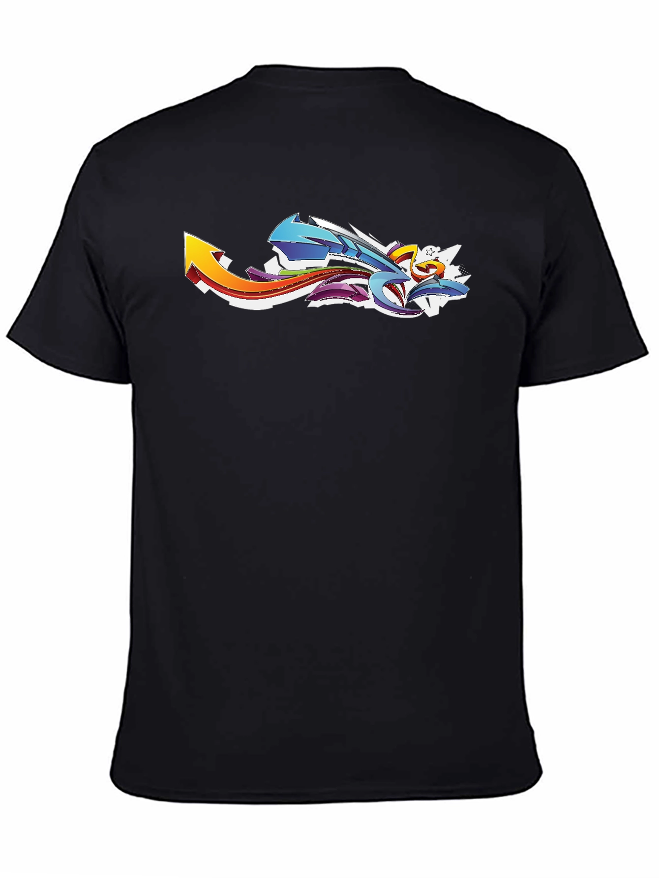 Abstract Graffiti Graphic Black T-Shirt