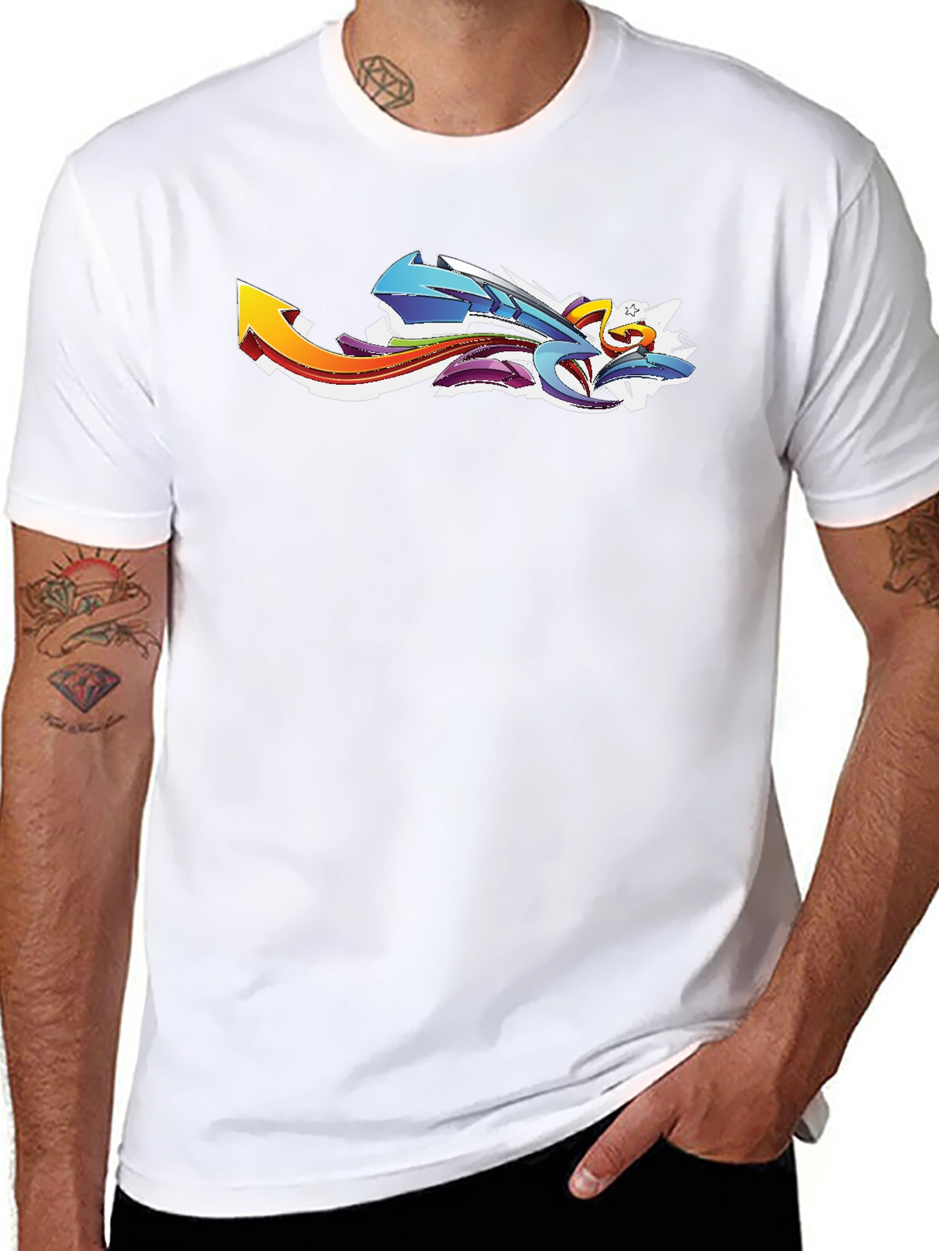 Abstract Graffiti Graphic Black T-Shirt