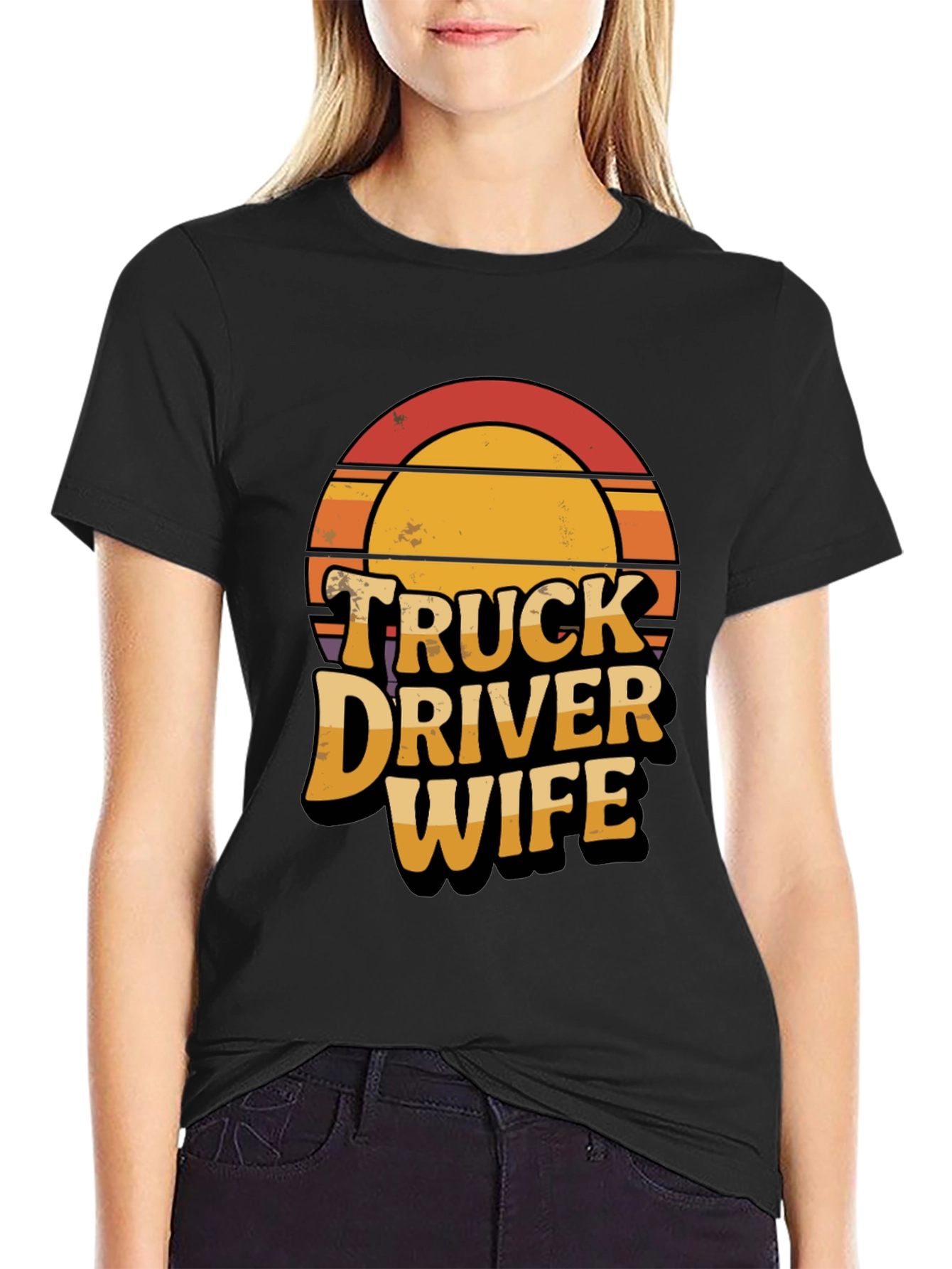 Truck Driver Wife Retro Graphic T-Shirt