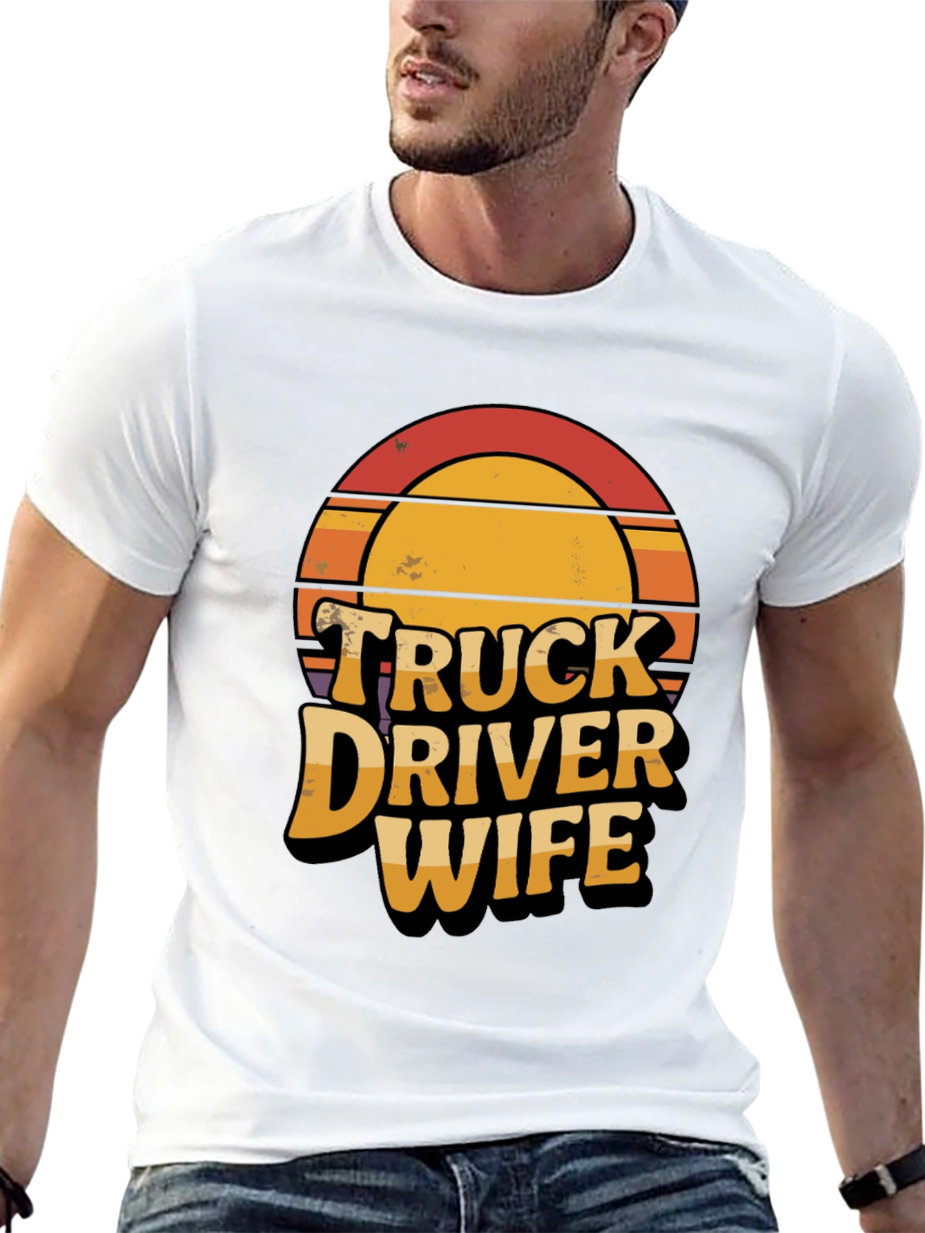 Truck Driver Wife Retro Graphic T-Shirt