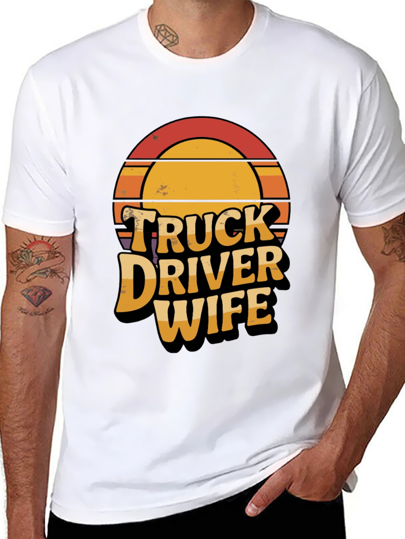 Truck Driver Wife Retro Graphic T-Shirt