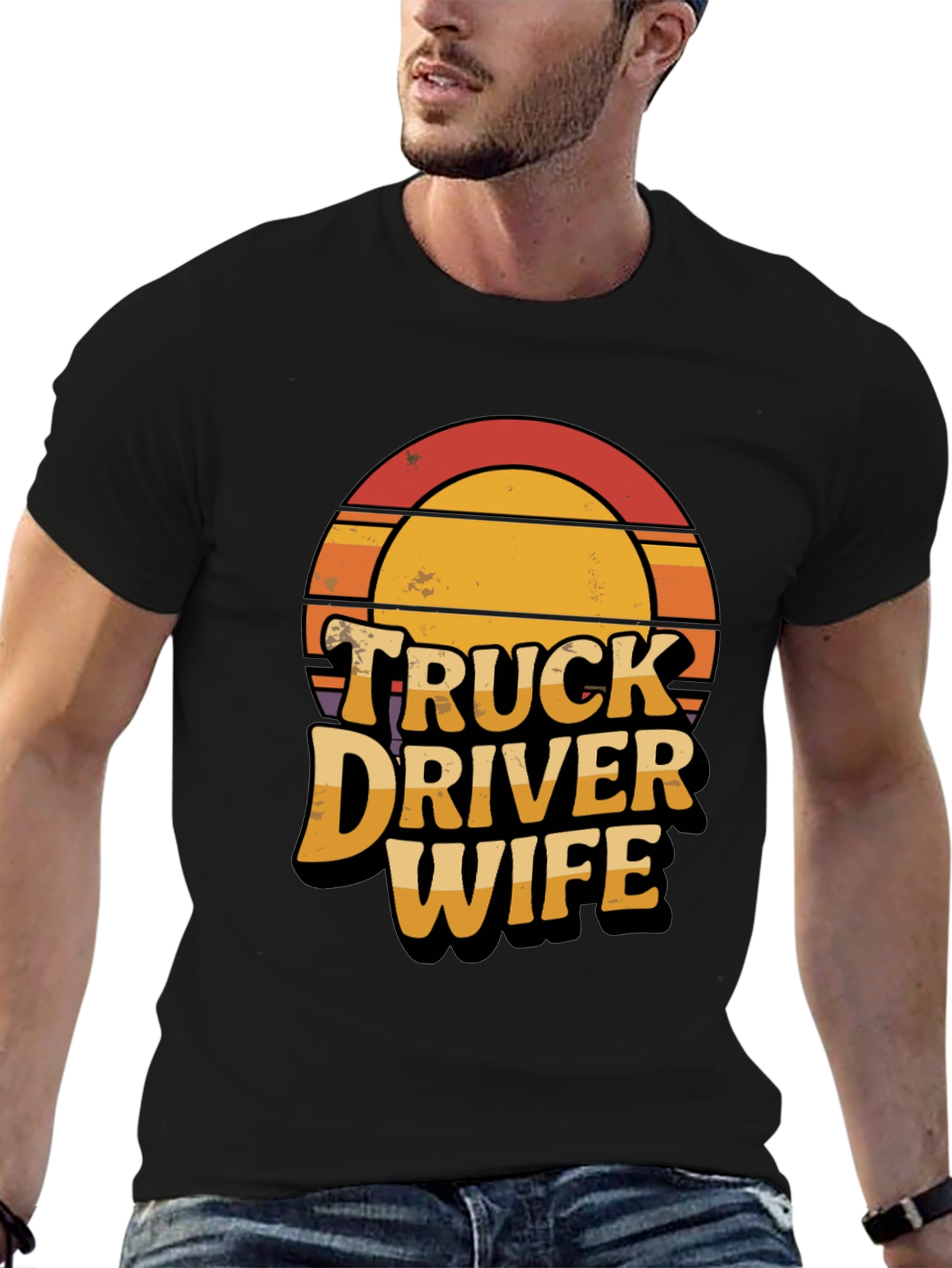 Truck Driver Wife Retro Graphic T-Shirt