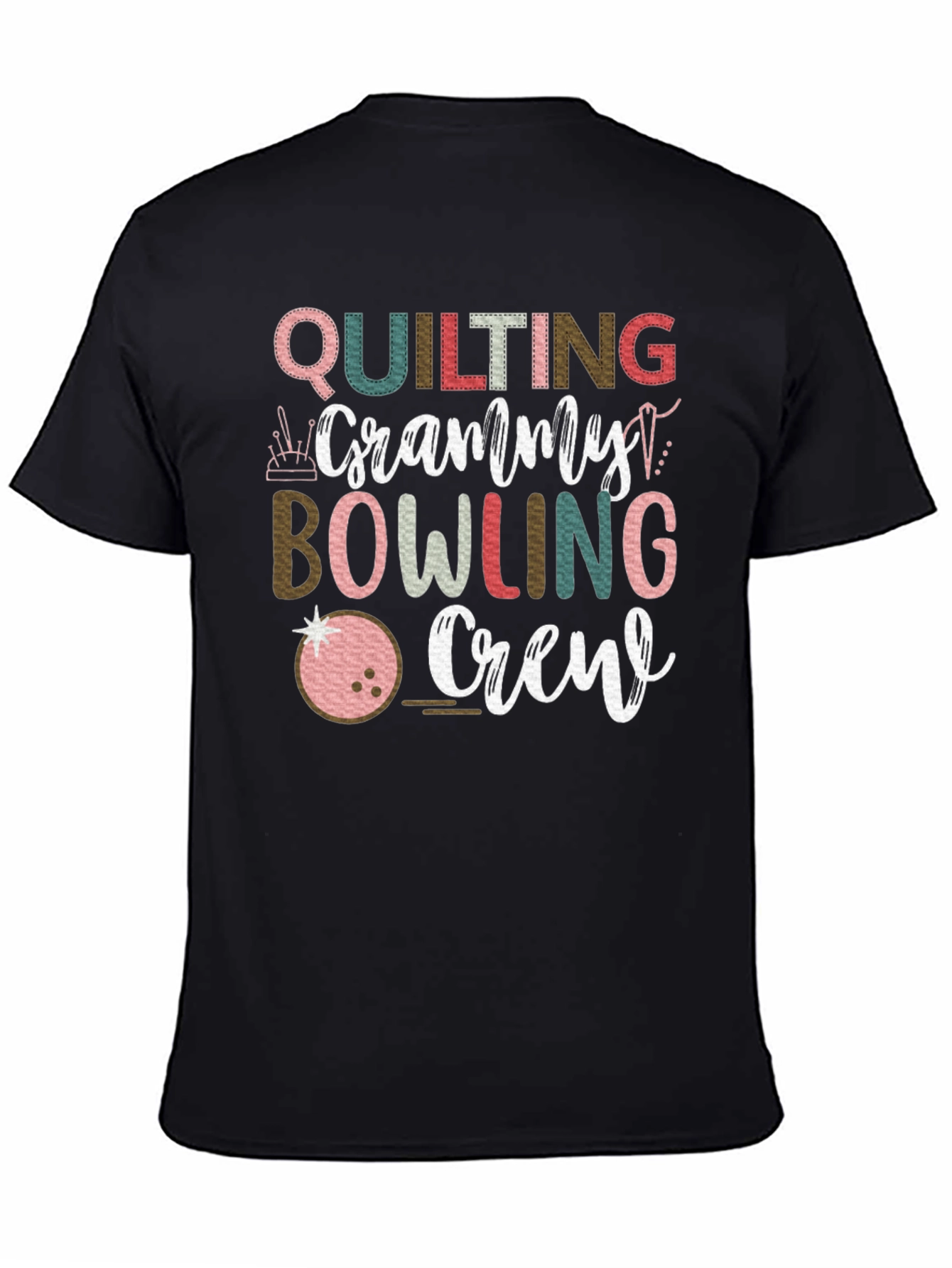 Quilting Granny Bowling Crew Graphic Tee