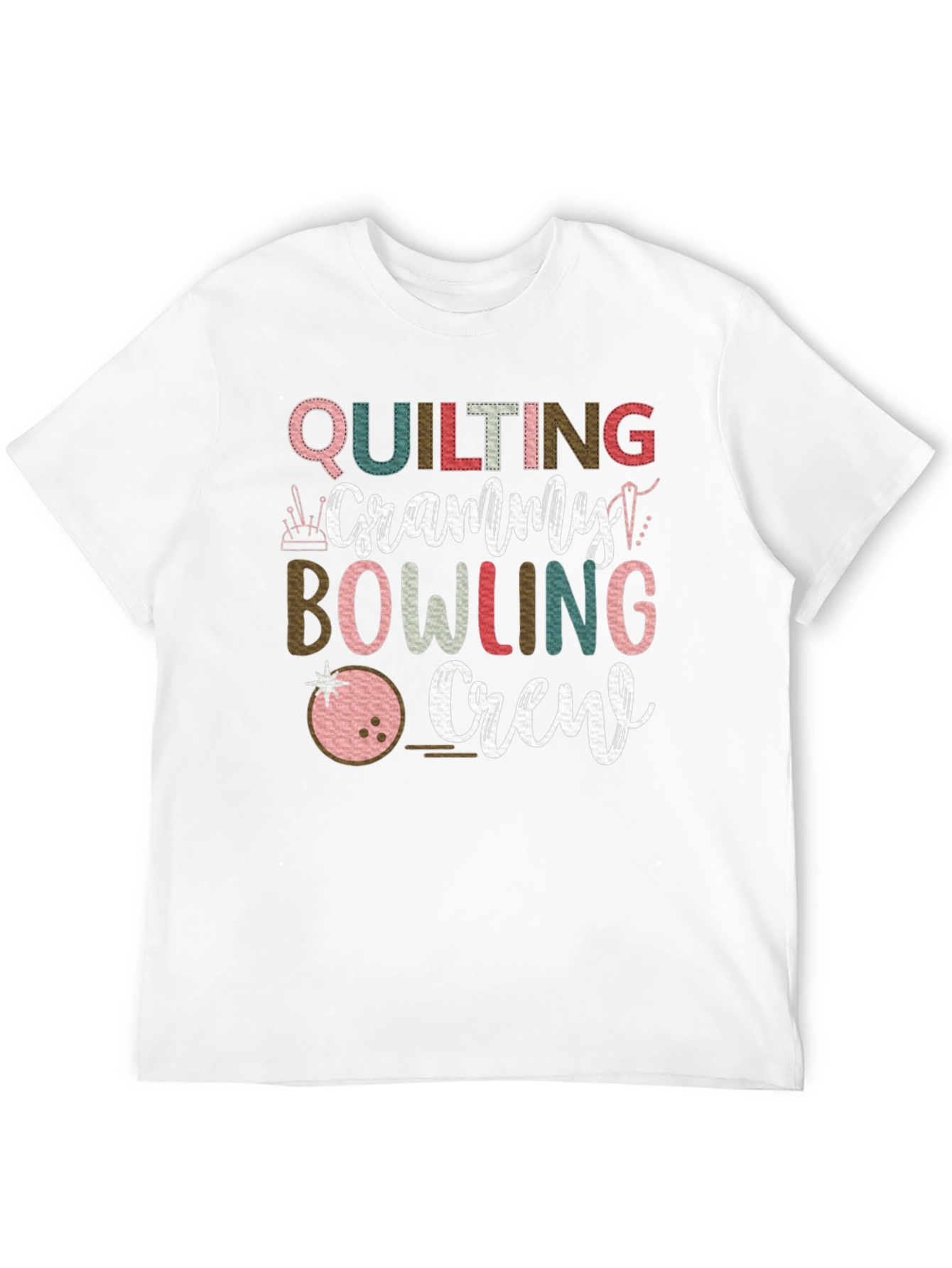 Quilting Granny Bowling Crew Graphic Tee