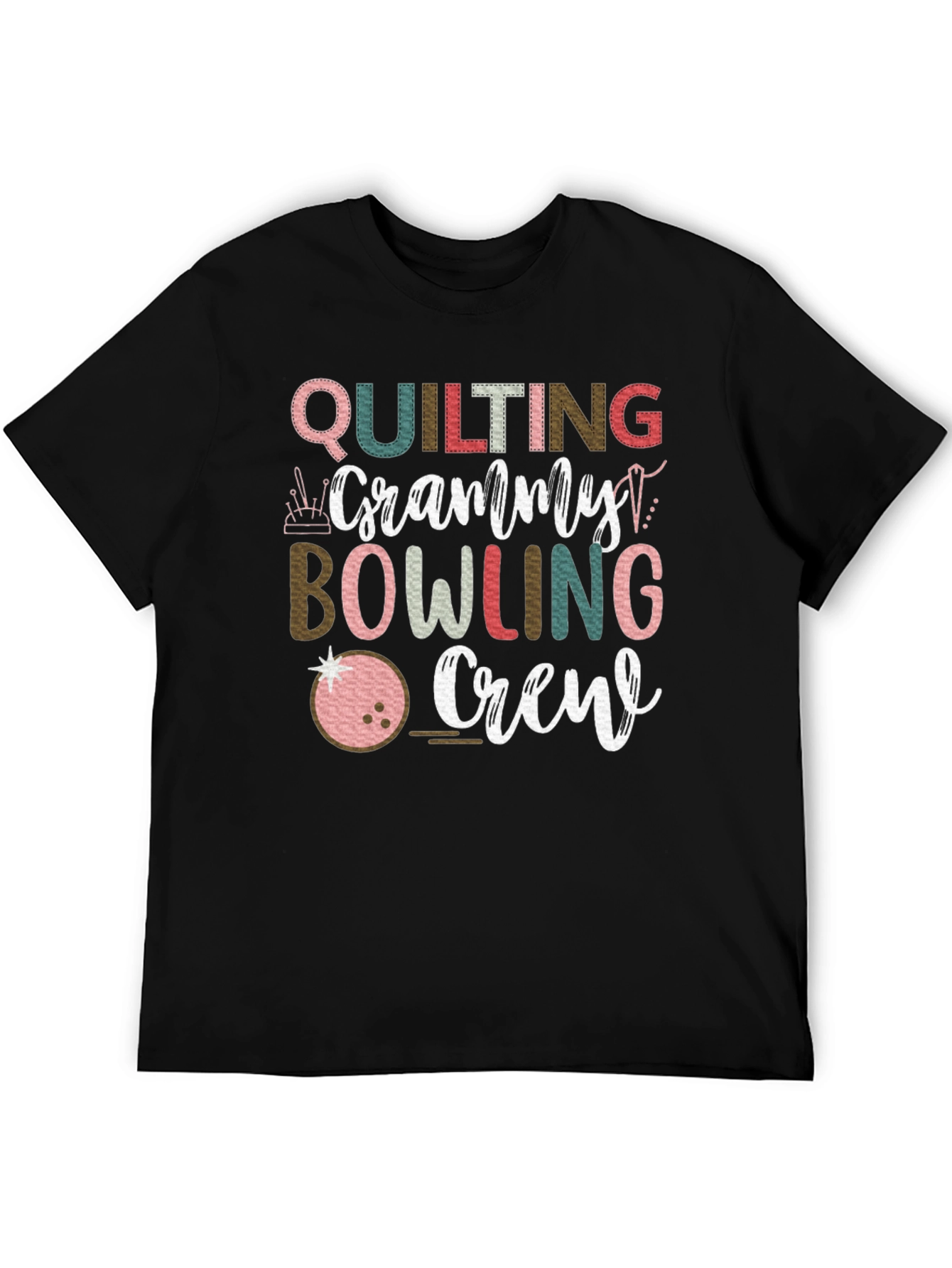 Quilting Granny Bowling Crew Graphic Tee