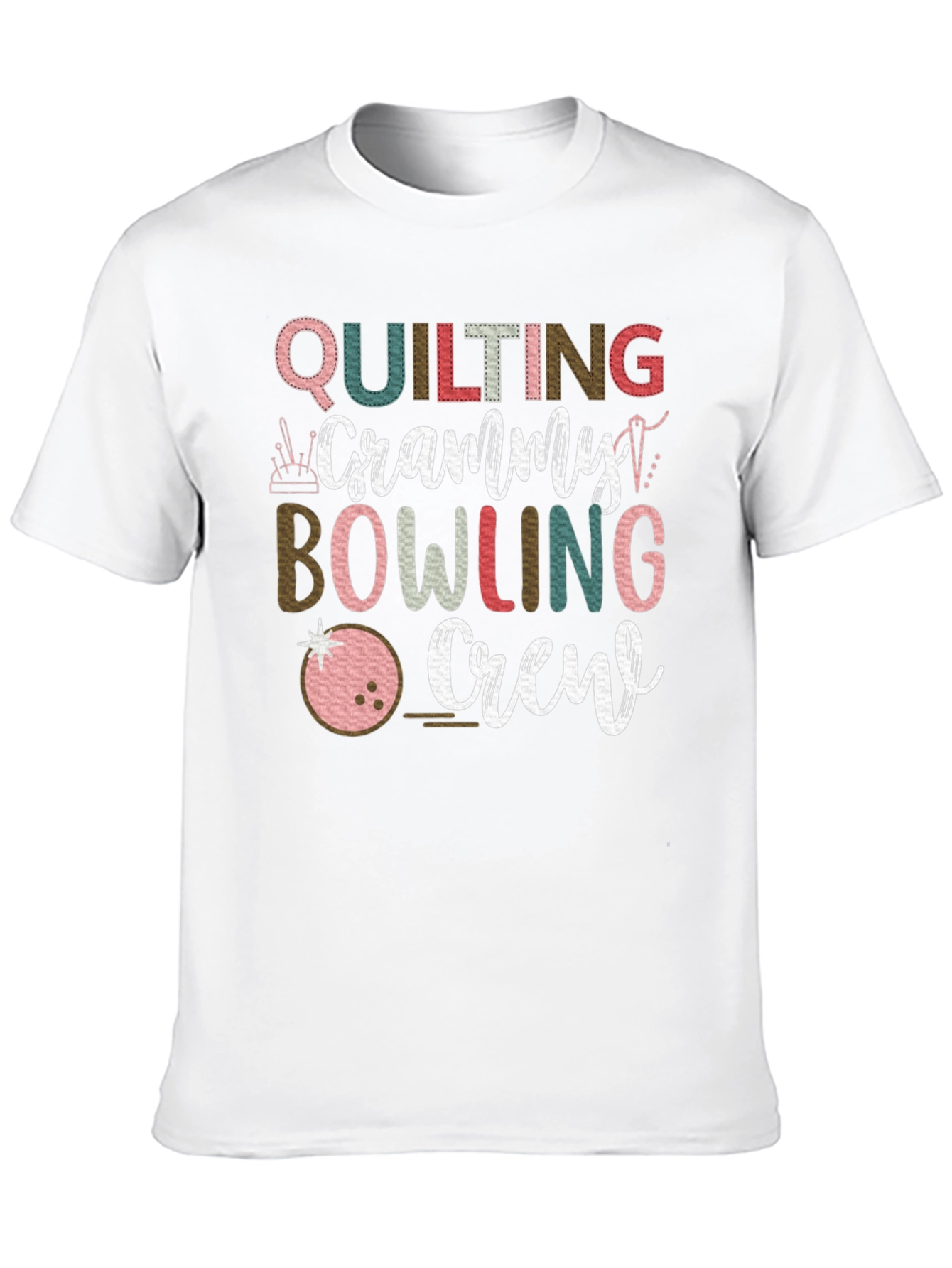 Quilting Granny Bowling Crew Graphic Tee