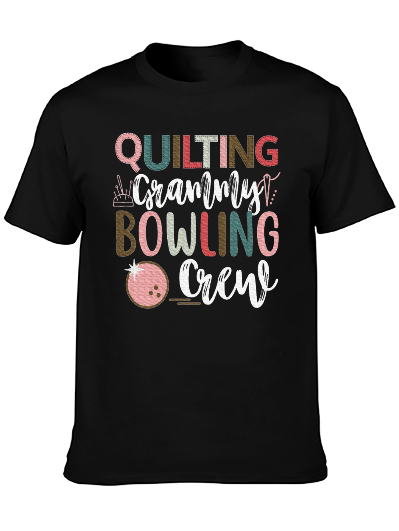 Quilting Granny Bowling Crew Graphic Tee
