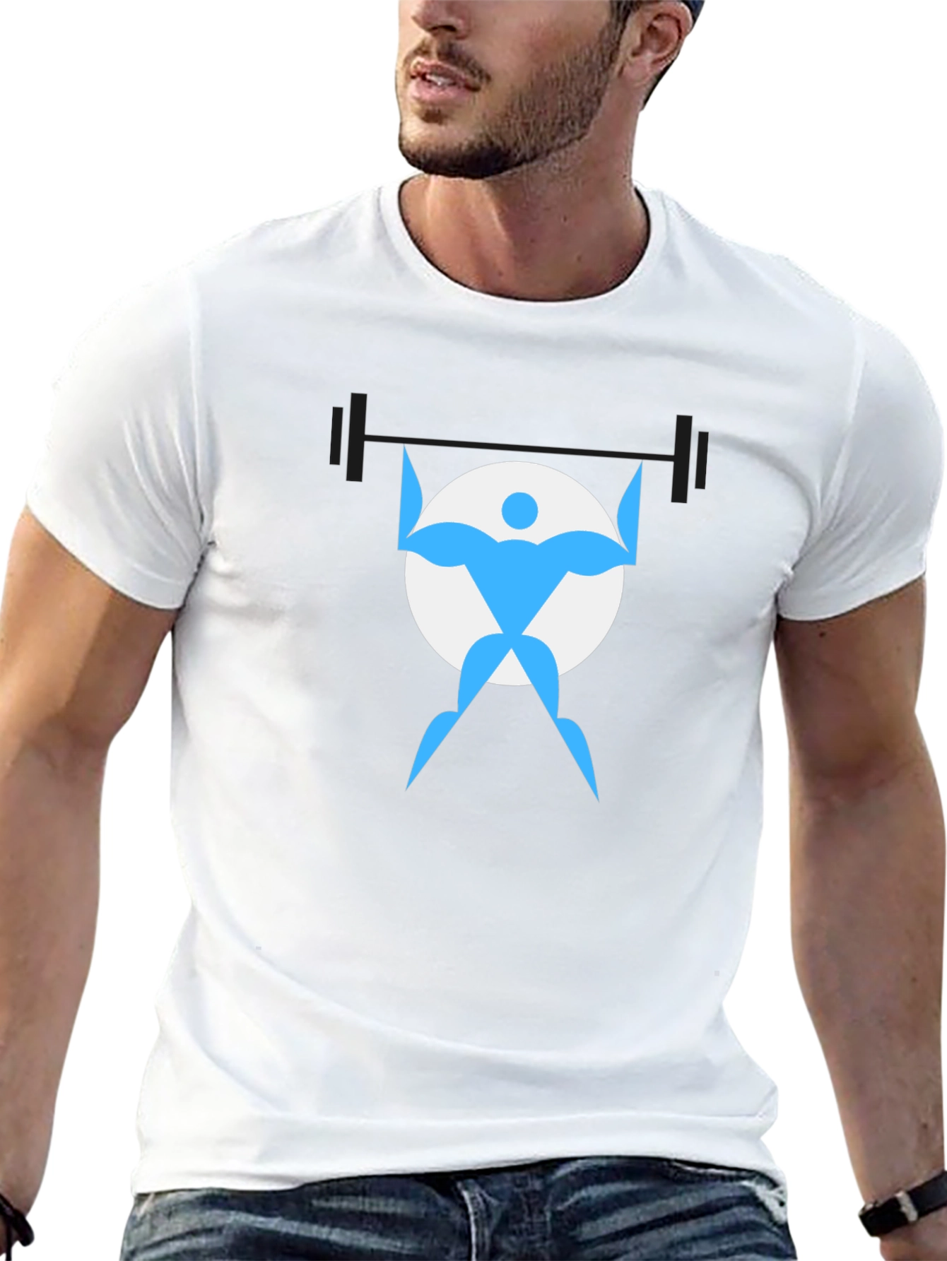 Weightlifter Graphic Tee - Black Cotton Shirt