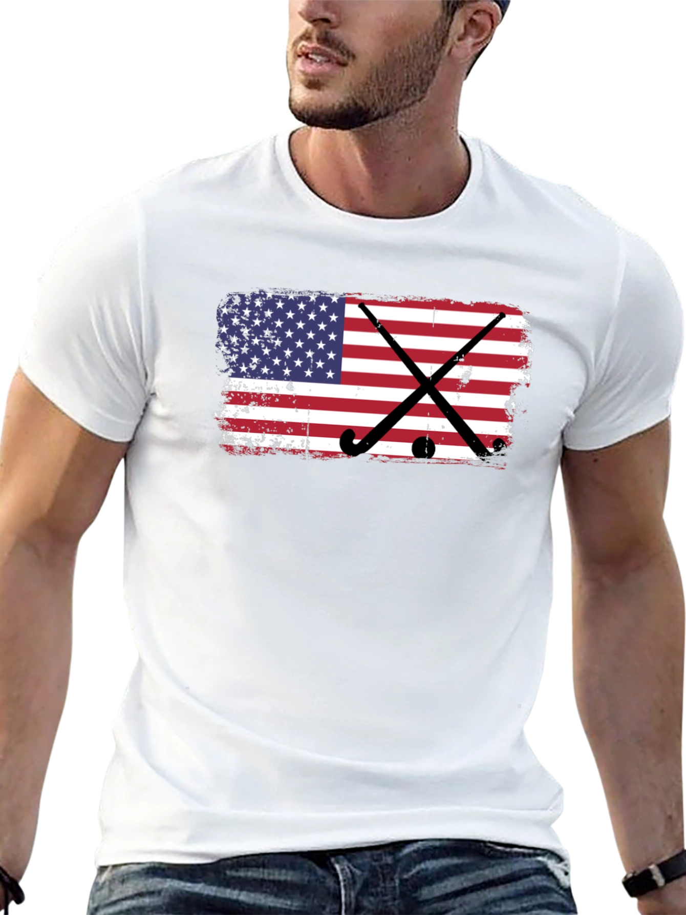 American Flag Hockey T-Shirt