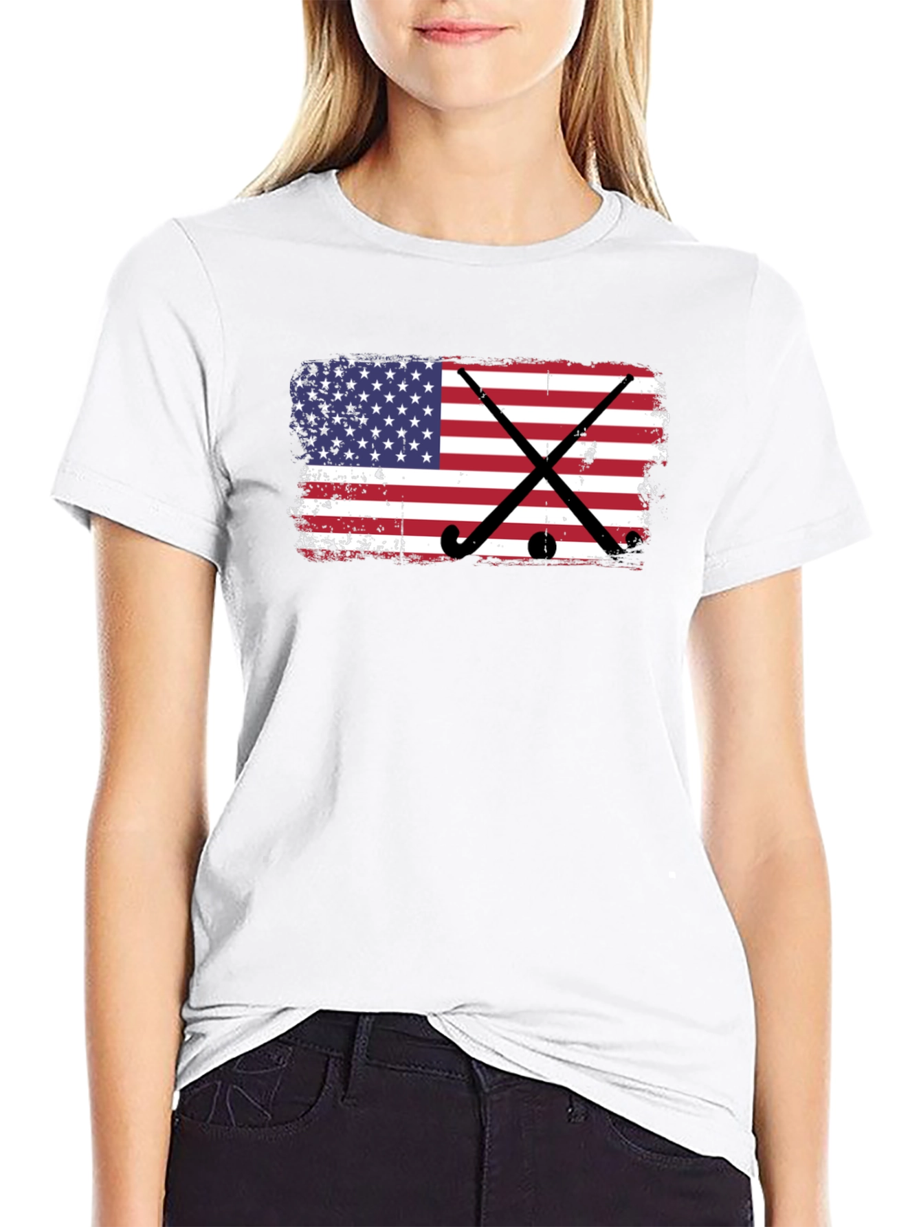 American Flag Hockey T-Shirt