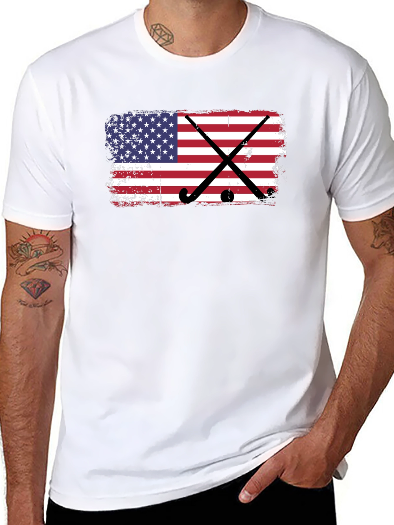 American Flag Hockey T-Shirt