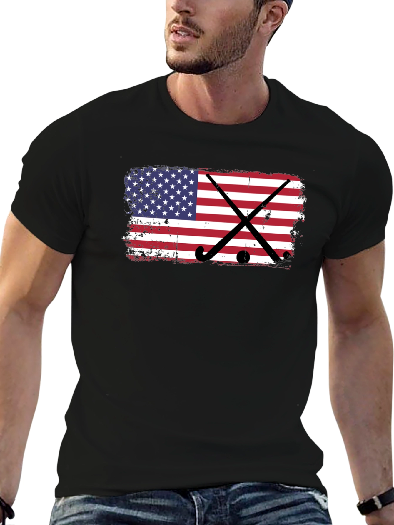 American Flag Hockey T-Shirt