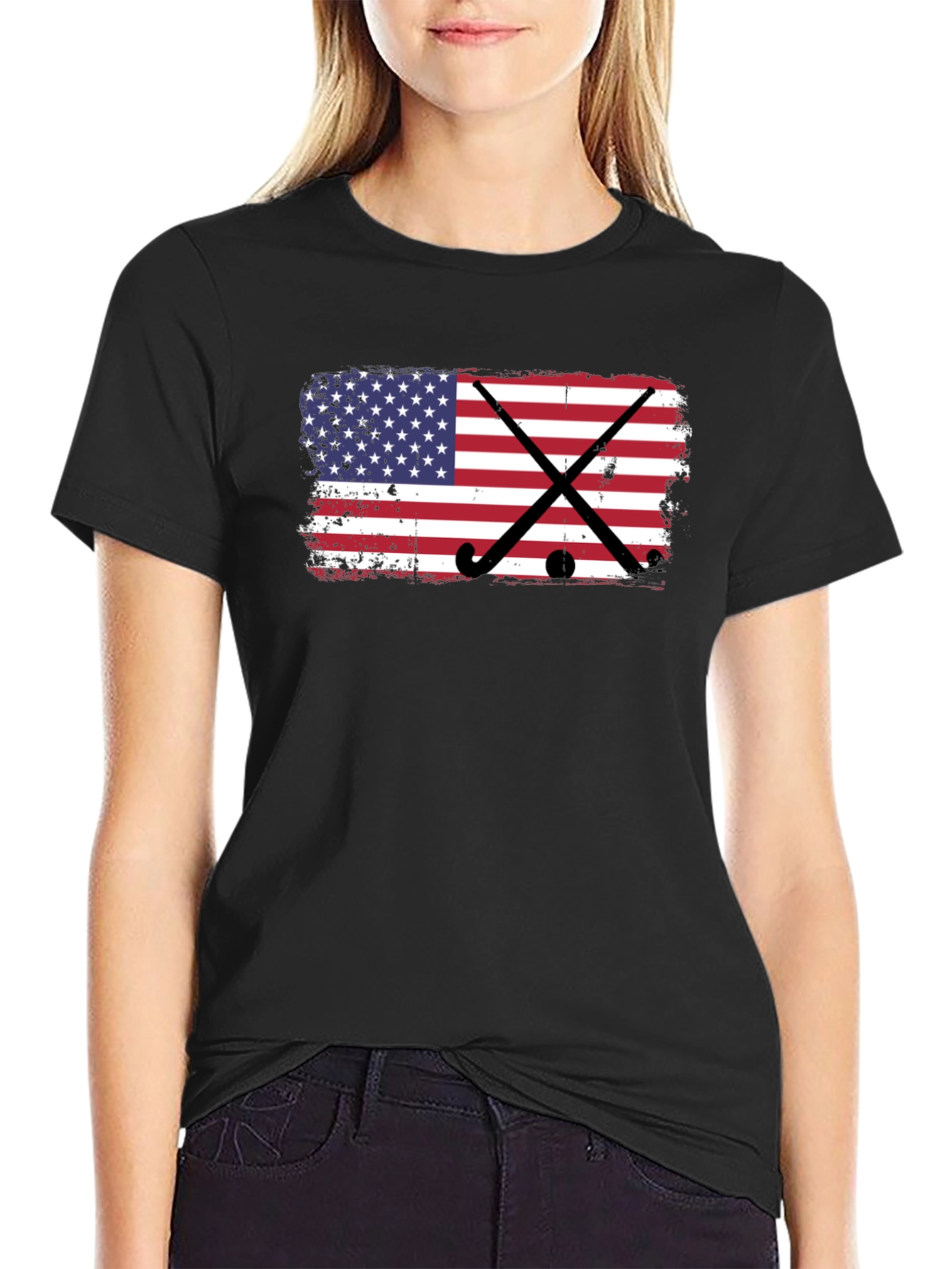 American Flag Hockey T-Shirt