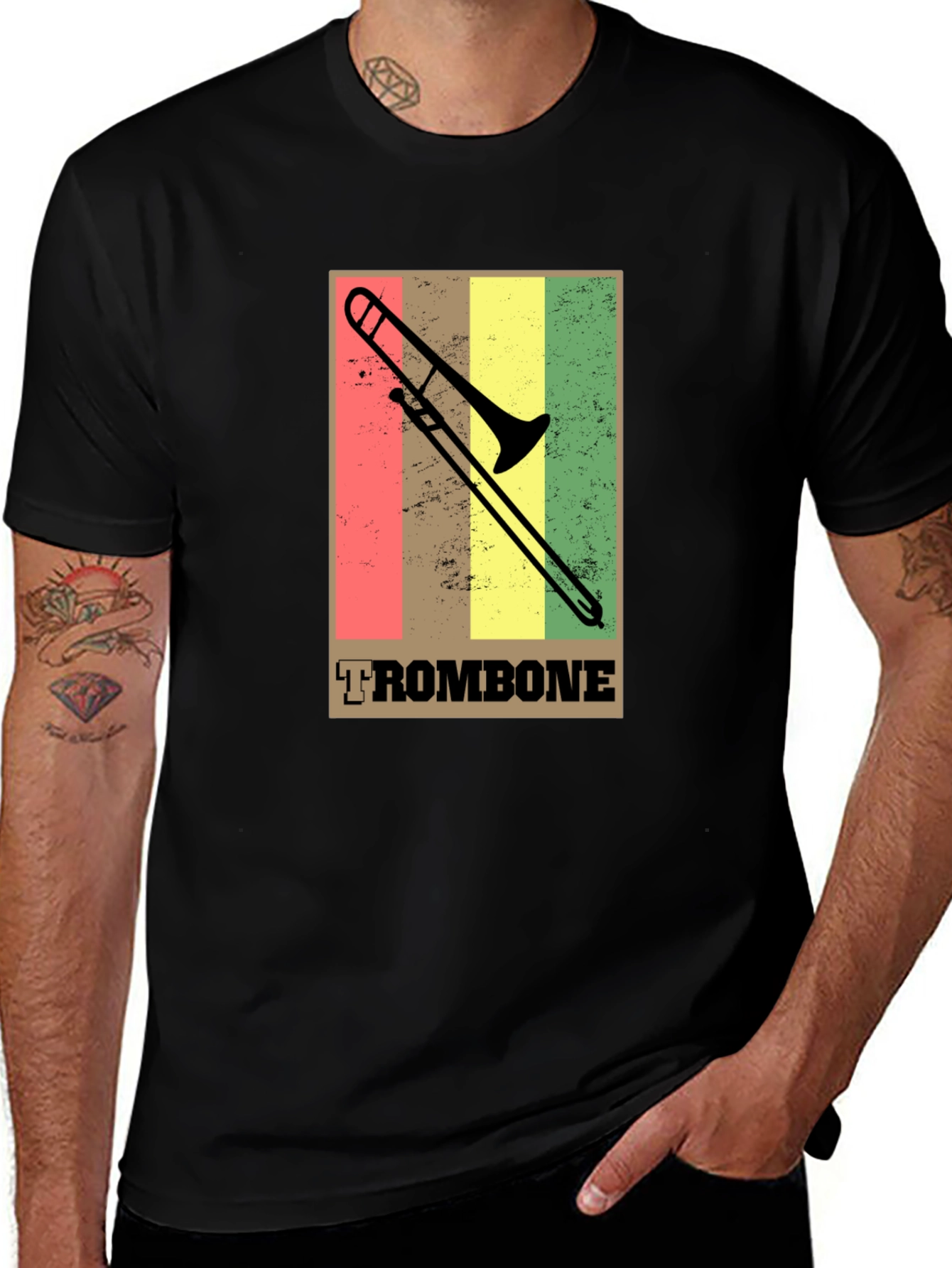 Retro Trombone T-Shirt - Music Lovers Tee