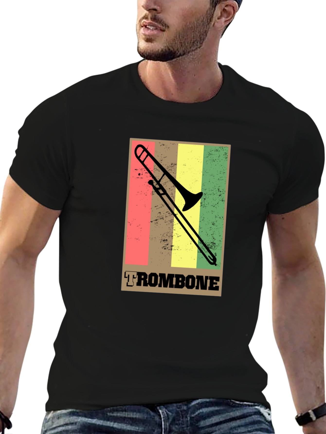 Retro Trombone T-Shirt - Music Lovers Tee