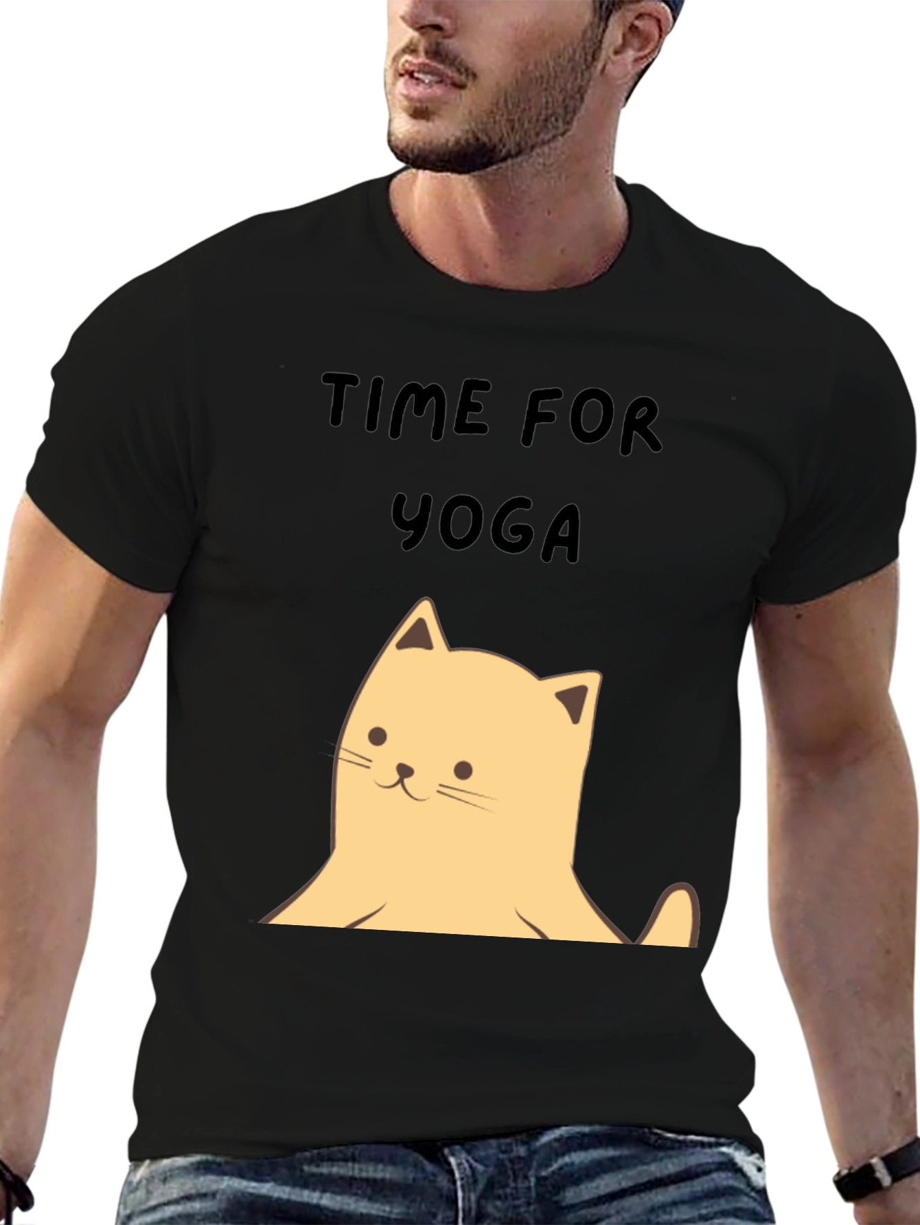 Yoga Cat Graphic Tee - Soft Cotton Unisex T-Shirt