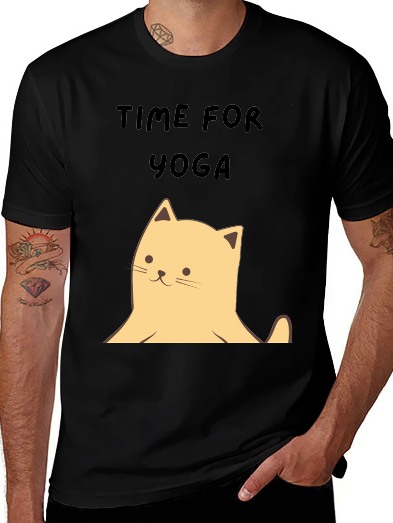 Yoga Cat Graphic Tee - Soft Cotton Unisex T-Shirt