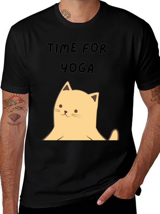 Yoga Cat Graphic Tee - Soft Cotton Unisex T-Shirt