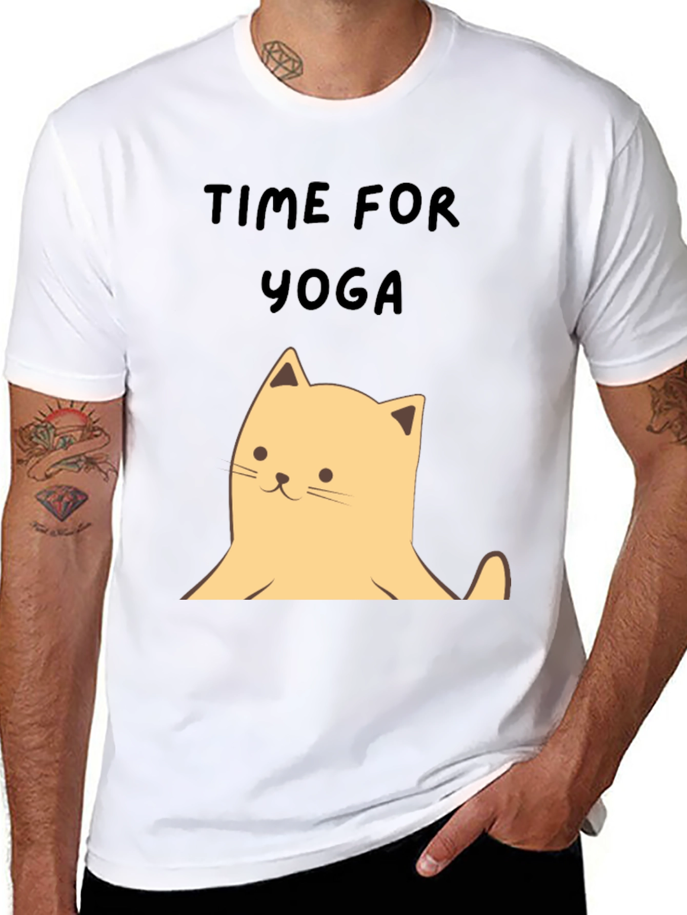 Yoga Cat Graphic Tee - Soft Cotton Unisex T-Shirt