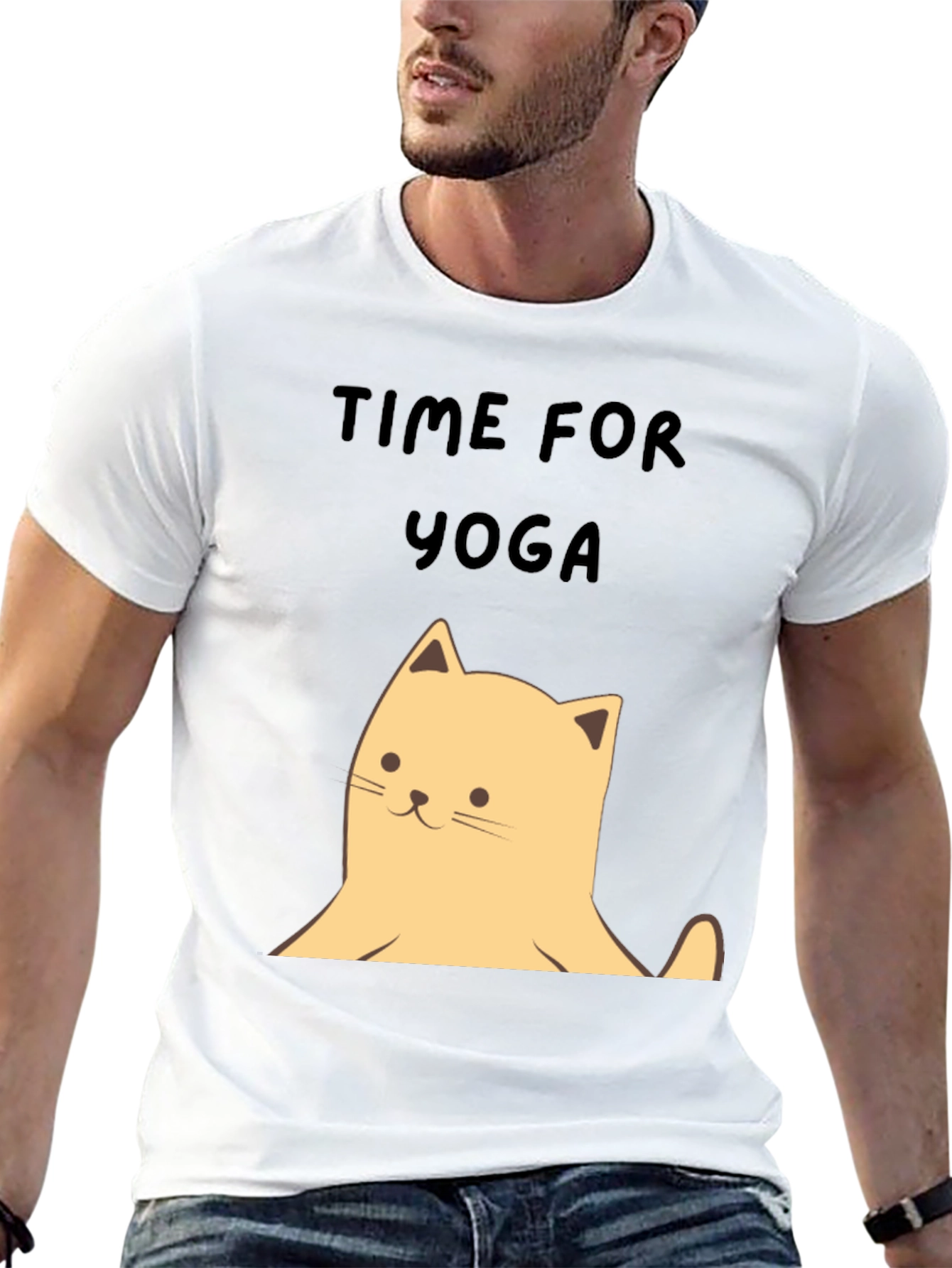 Yoga Cat Graphic Tee - Soft Cotton Unisex T-Shirt